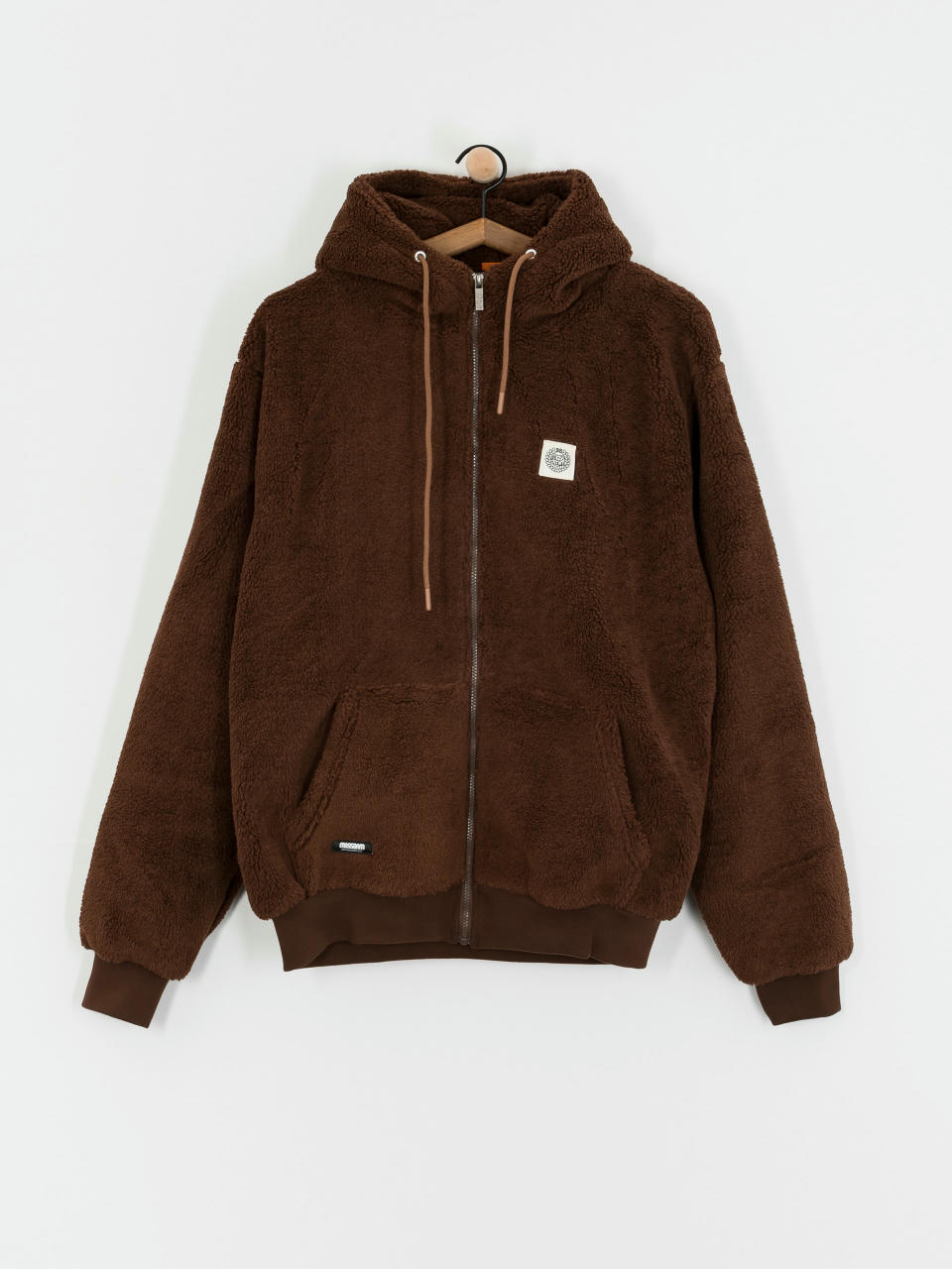 MassDnm Patch Teddy Zip Hoody Jacket (brown)