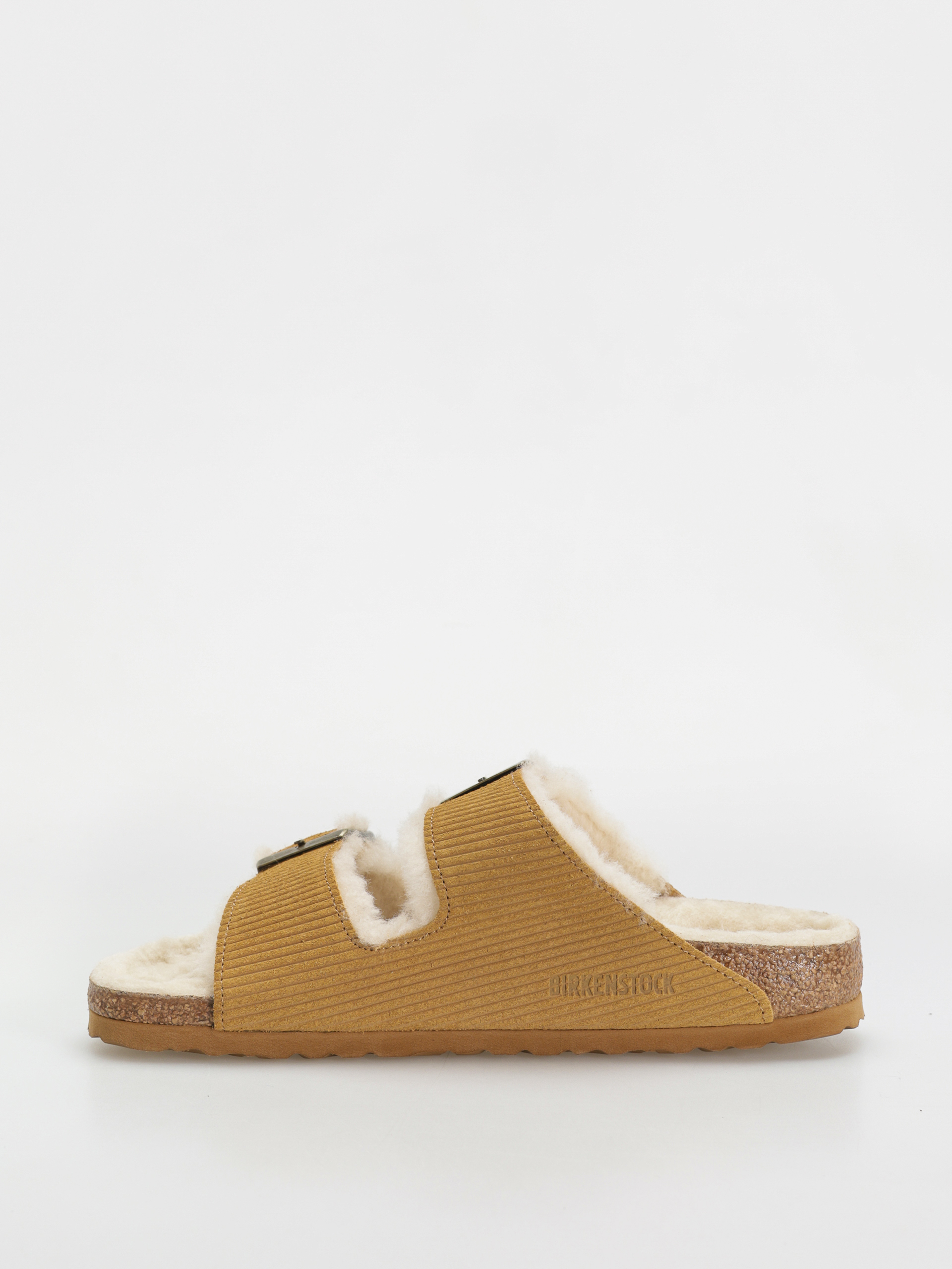Birkenstock Arizona Fell Suede Leather Fur Narrow Wmn Flip-flops (corduroy cork brown)