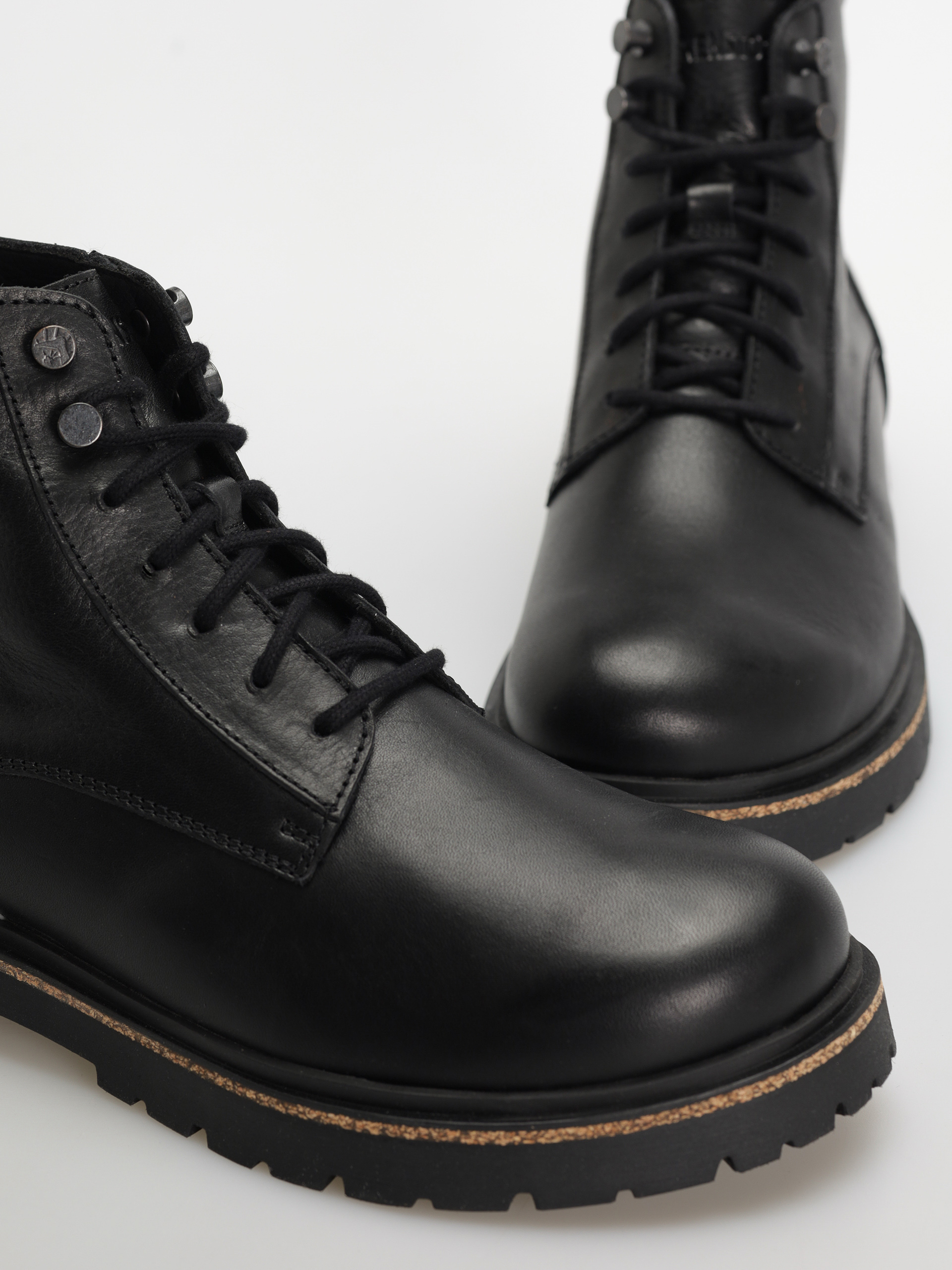 Birkenstock Highwood Lace Mid Natural Leather Regular Shoes (black)