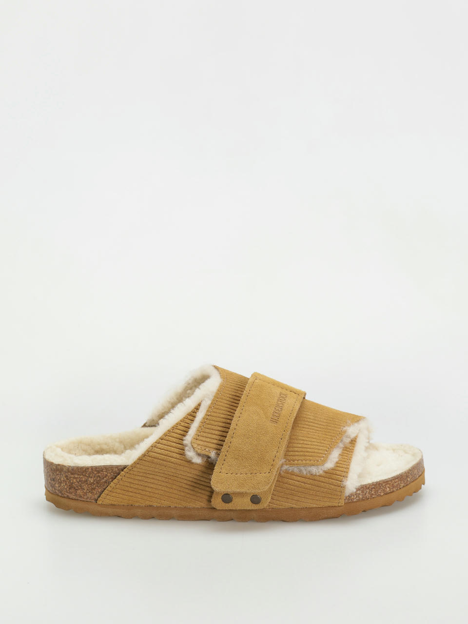 Birkenstock Kyoto Shearling Suede Leather Fur Narrow Wmn Flip-flops (corduroy cork brown)