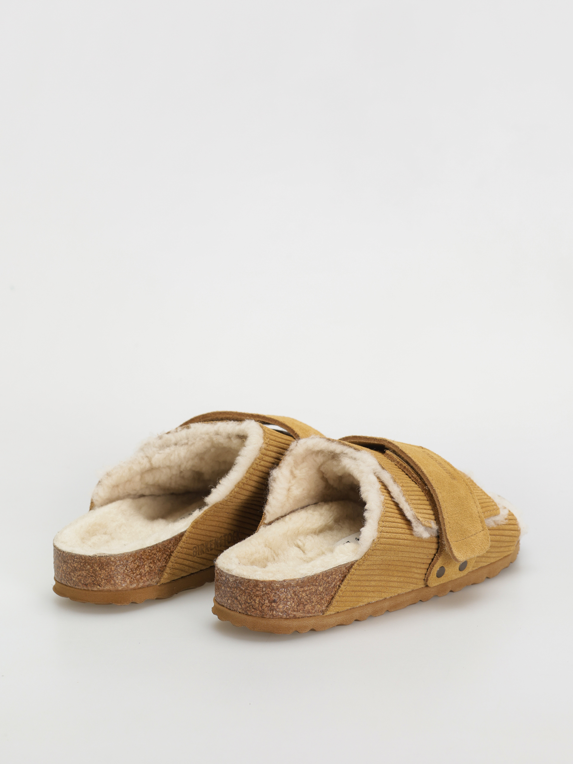 Birkenstock Kyoto Shearling Suede Leather Fur Narrow Wmn Flip Flops (corduroy cork brown)
