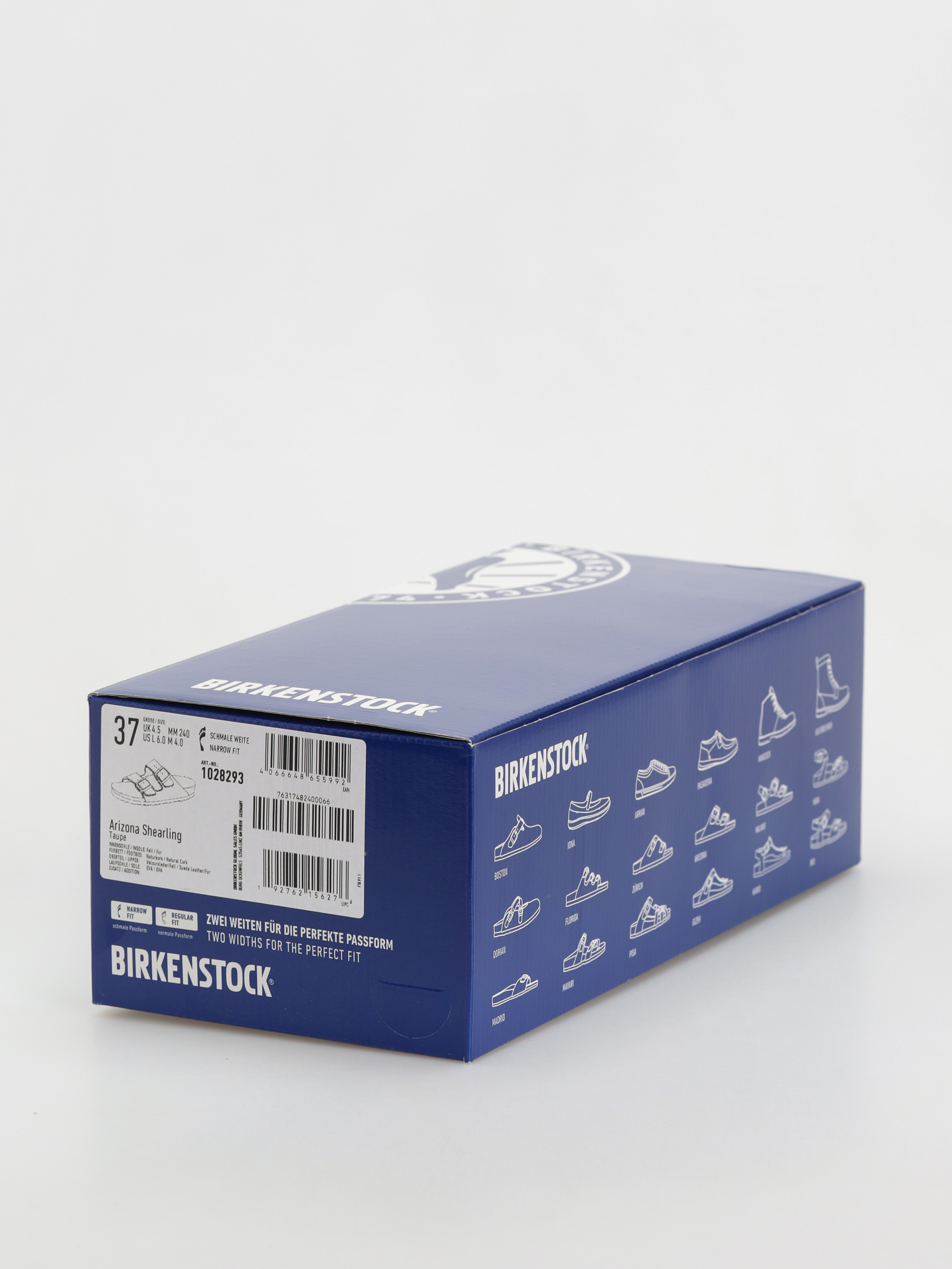 Birkenstock Arizona Shearling Suede Leather Fur Narrow Flip flops Wmn (taupe)