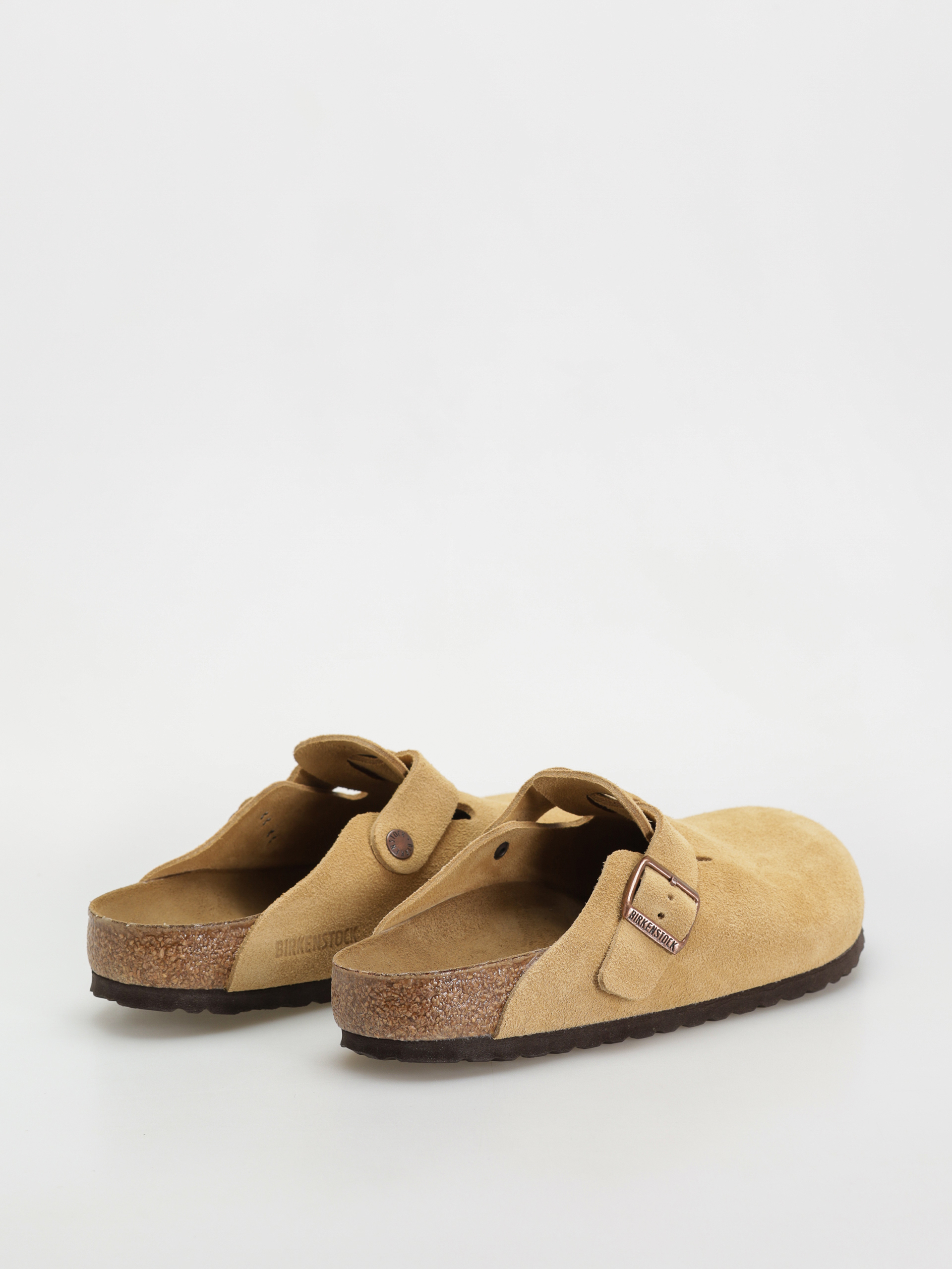 Birkenstock Boston Suede Leather Regular Flip-flops (latte cream)