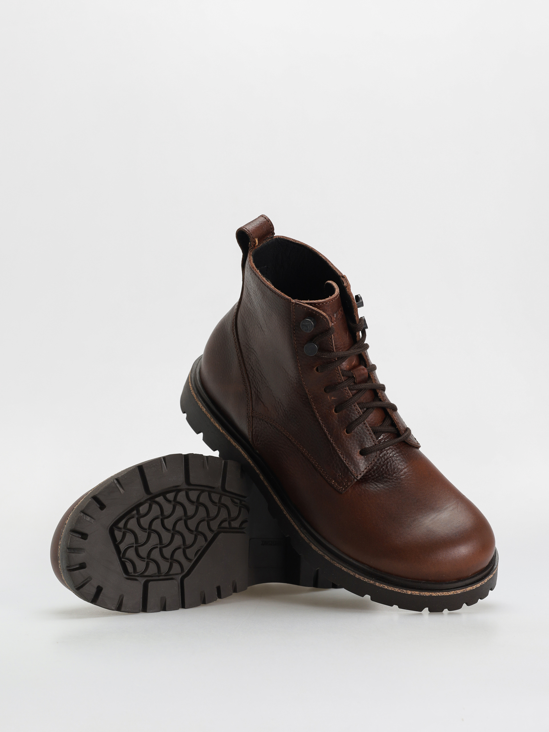 Birkenstock Highwood Lace Mid Natural Leather Regular Schuhe (chocolate)