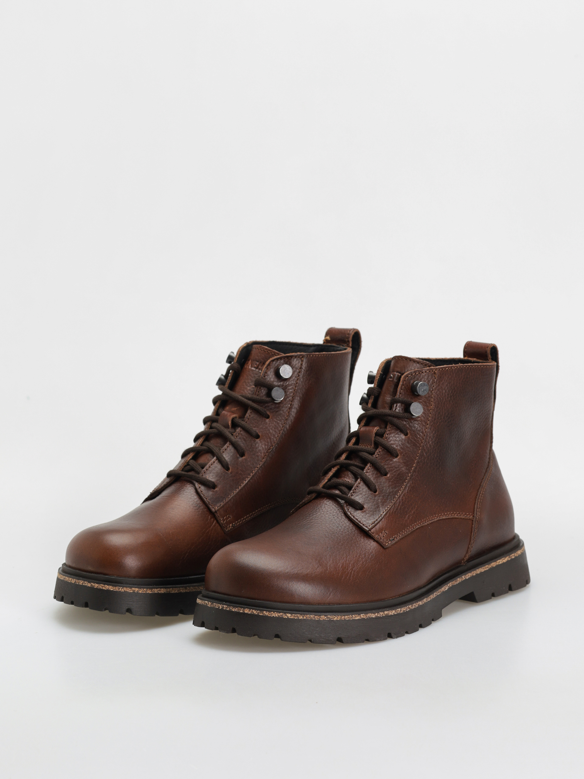 Birkenstock Highwood Lace Mid Natural Leather Regular Shoes (chocolate)