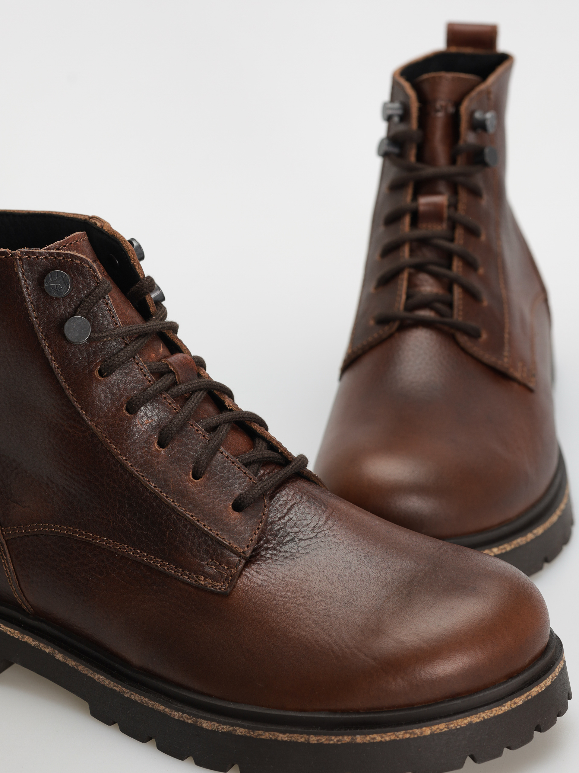 Birkenstock Highwood Lace Mid Natural Leather Regular Shoes (chocolate)