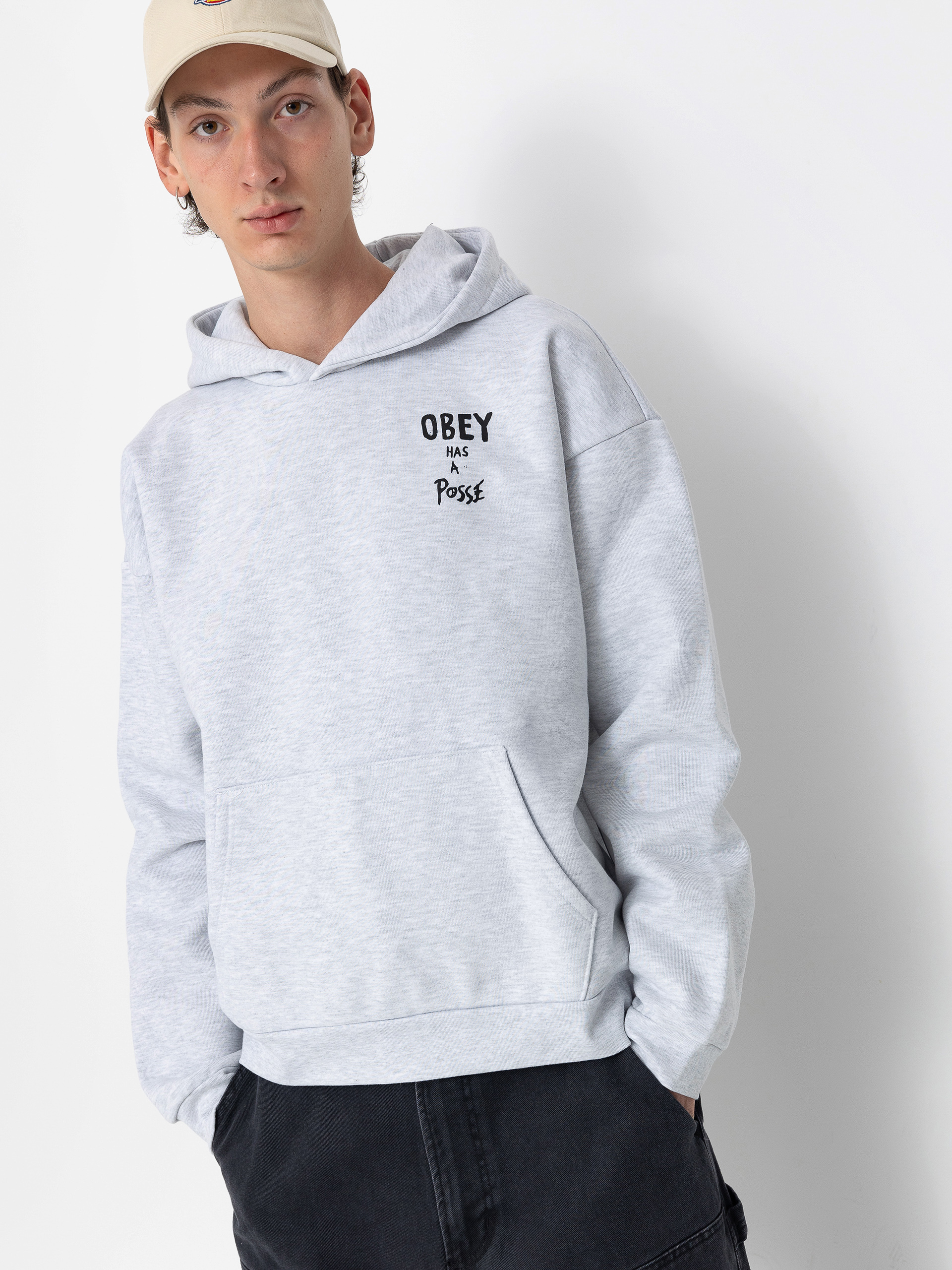 OBEY Hoodie Posse Extra Heavy HD (ash grey)
