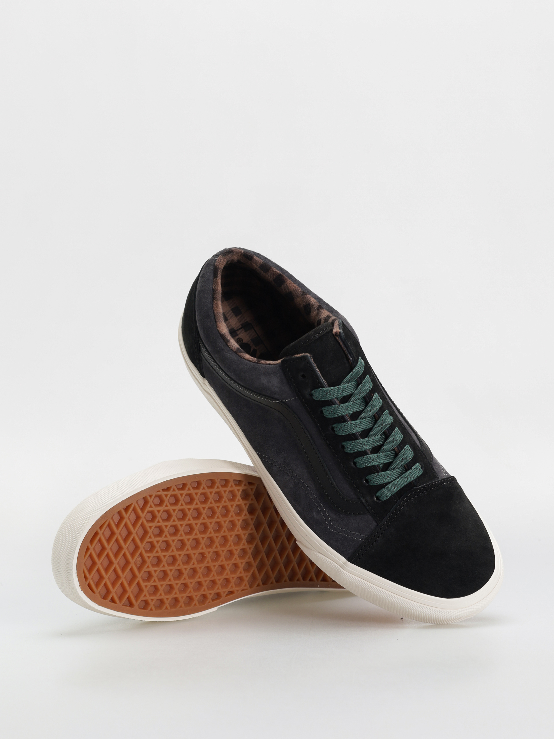 Vans Old Skool Shoes (pig suede plaid gray/black)