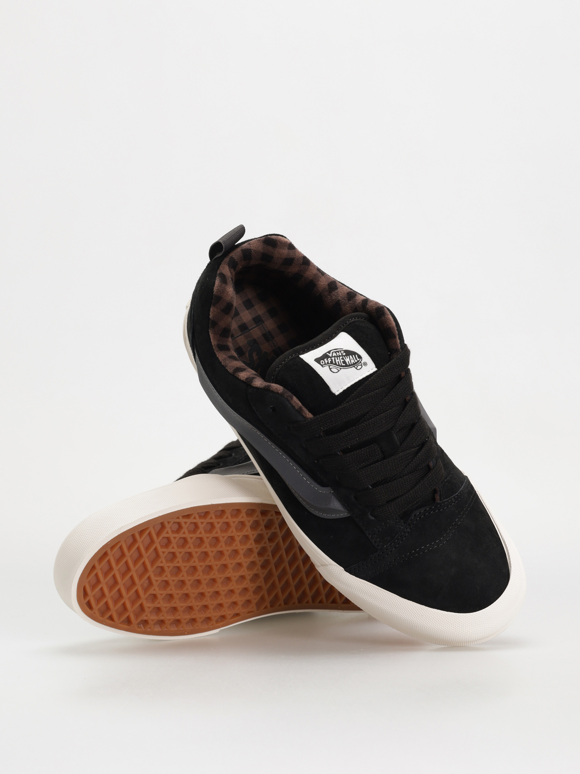 Vans Knu Skool Schuhe (pig suede plaid gray/black)