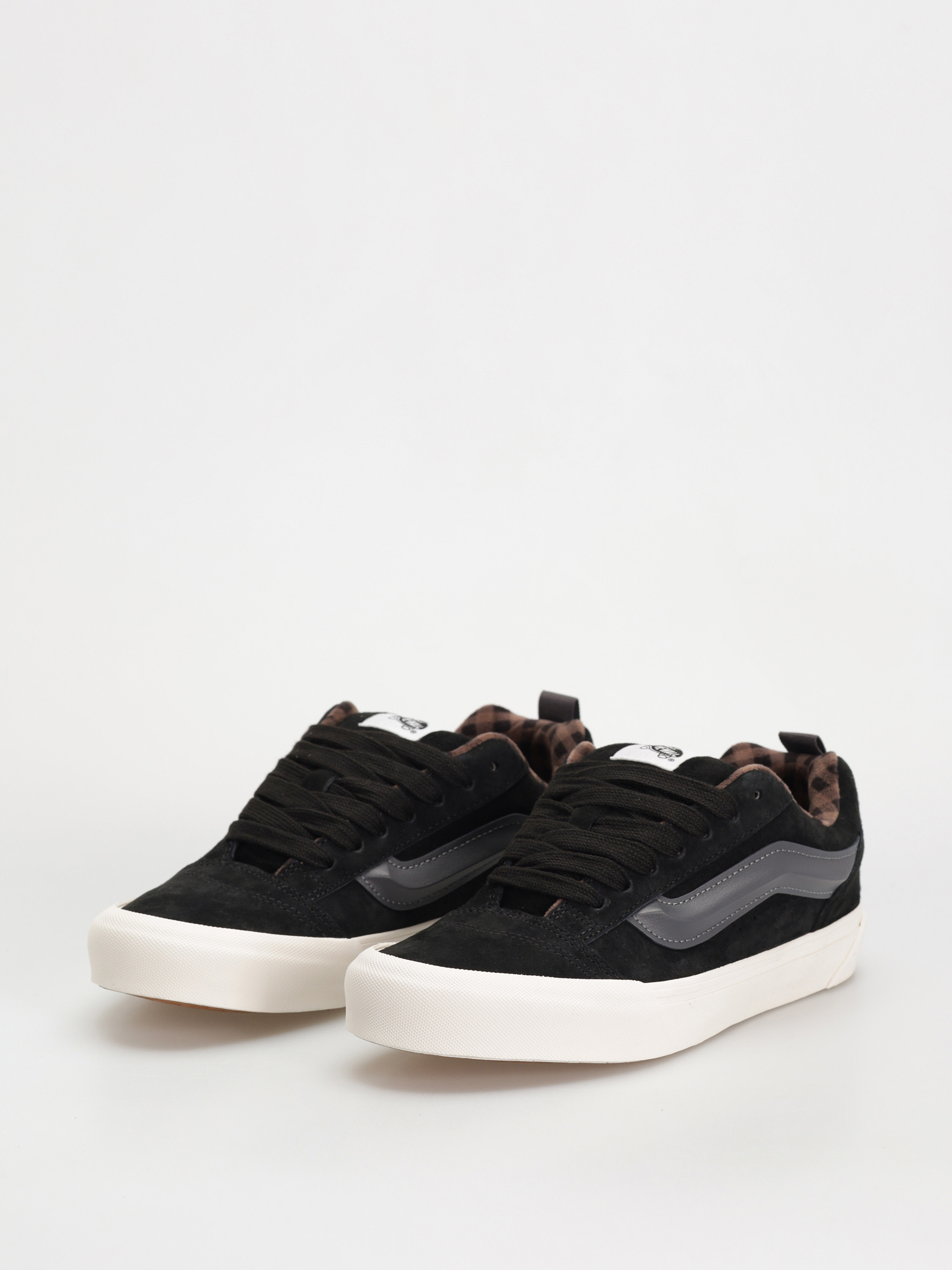Vans Knu Skool Schuhe (pig suede plaid gray/black)