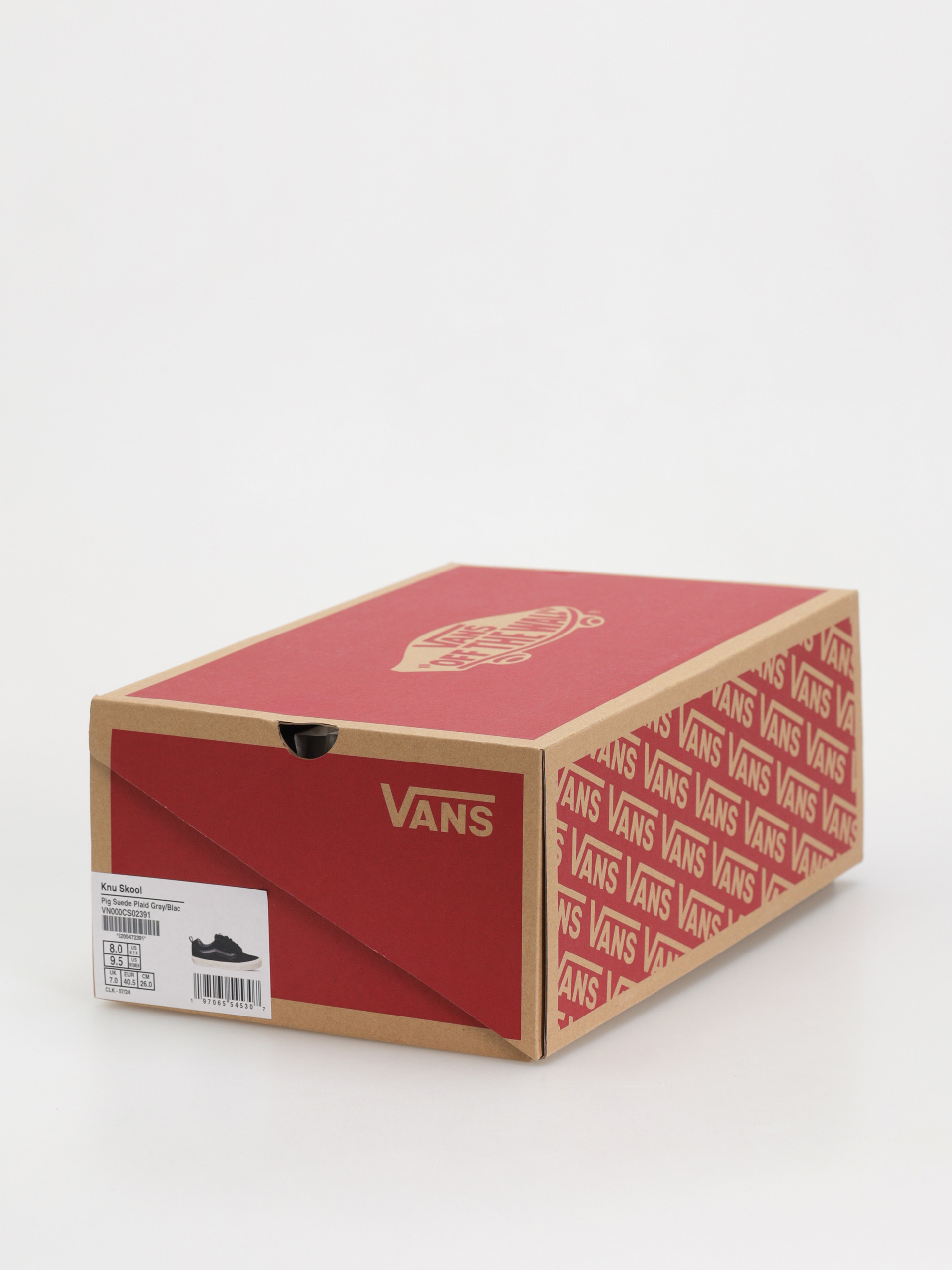 Vans Knu Skool Schuhe (pig suede plaid gray/black)