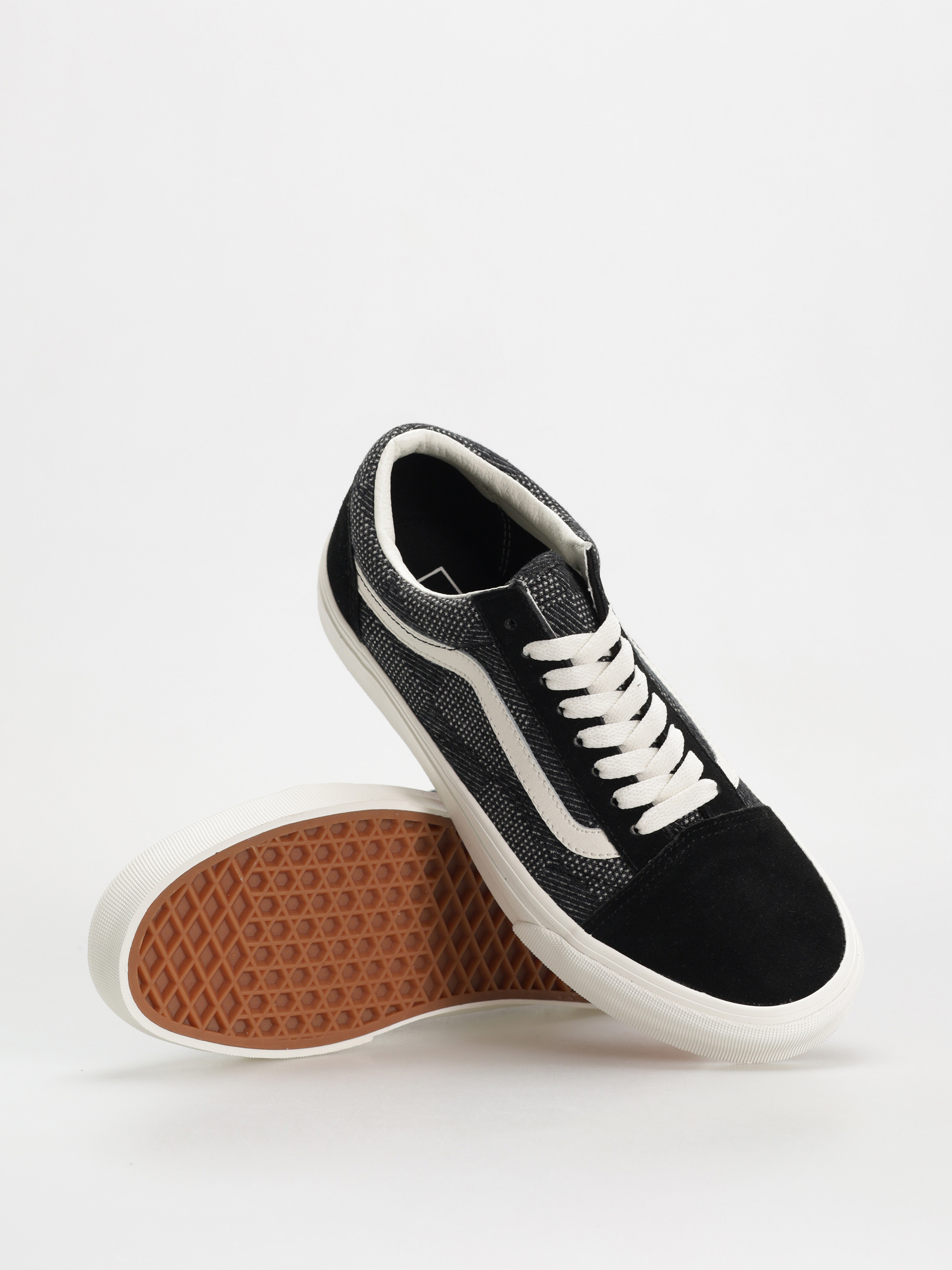 Vans Old Skool Shoes (denim check black)