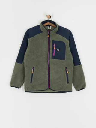 Picture Quilchena Fleece  (green spray dark blue)