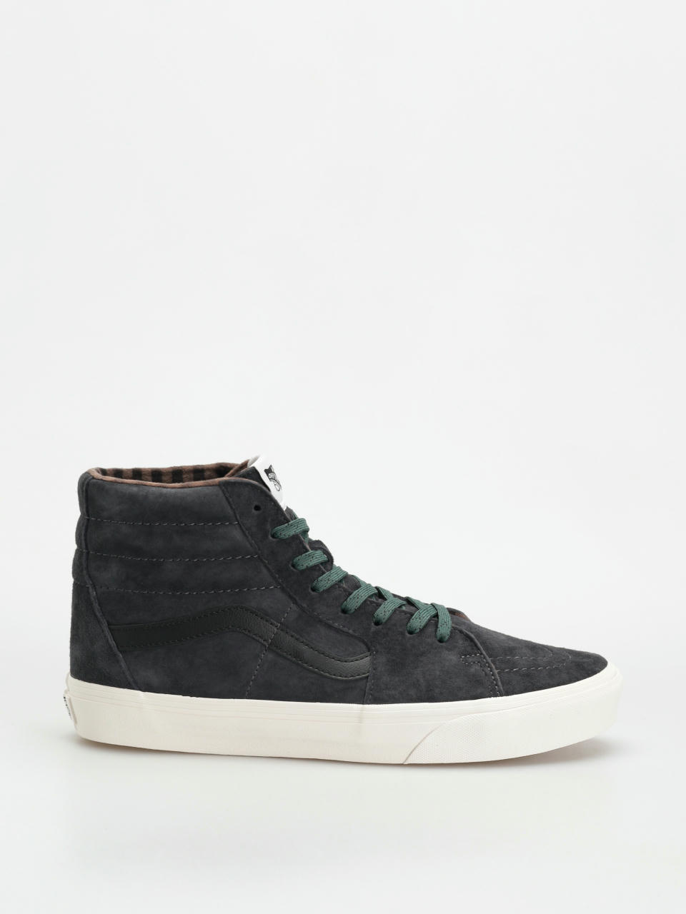 Vans Sk8 Hi Shoes (pig suede plaid gray/black)