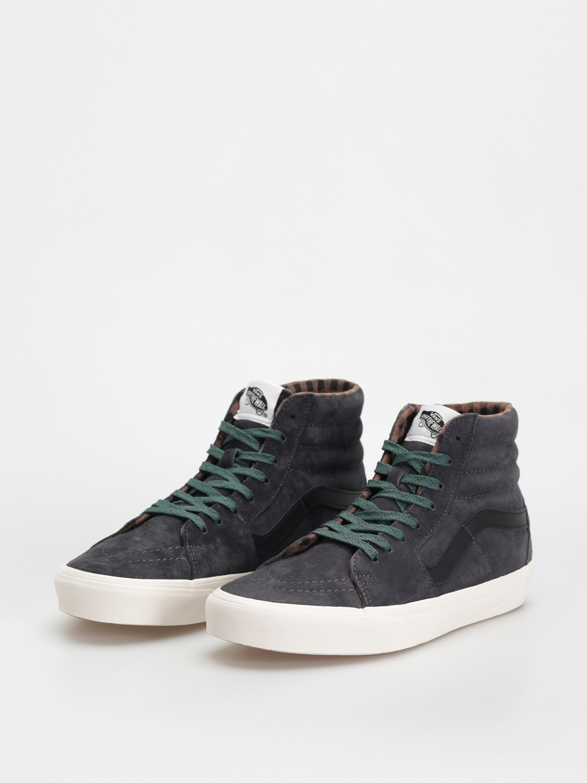 Vans Sk8 Hi Shoes (pig suede plaid gray/black)