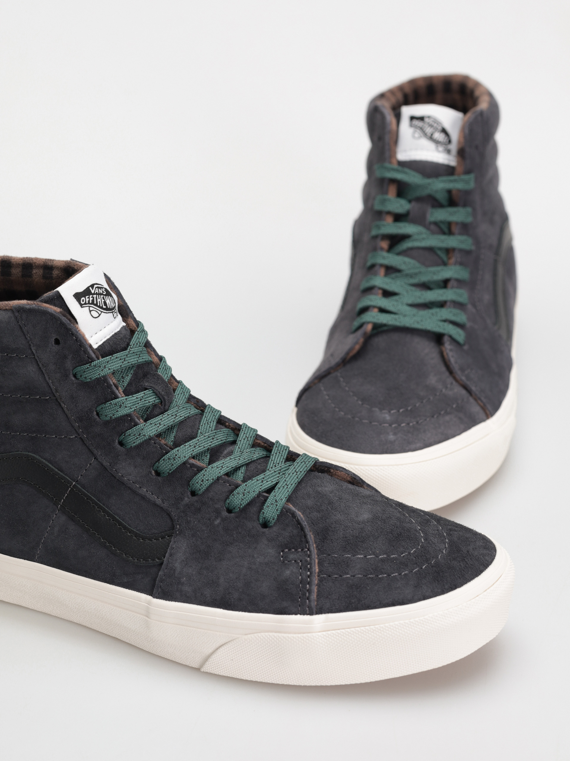 Vans Sk8 Hi Schuhe (pig suede plaid gray/black)