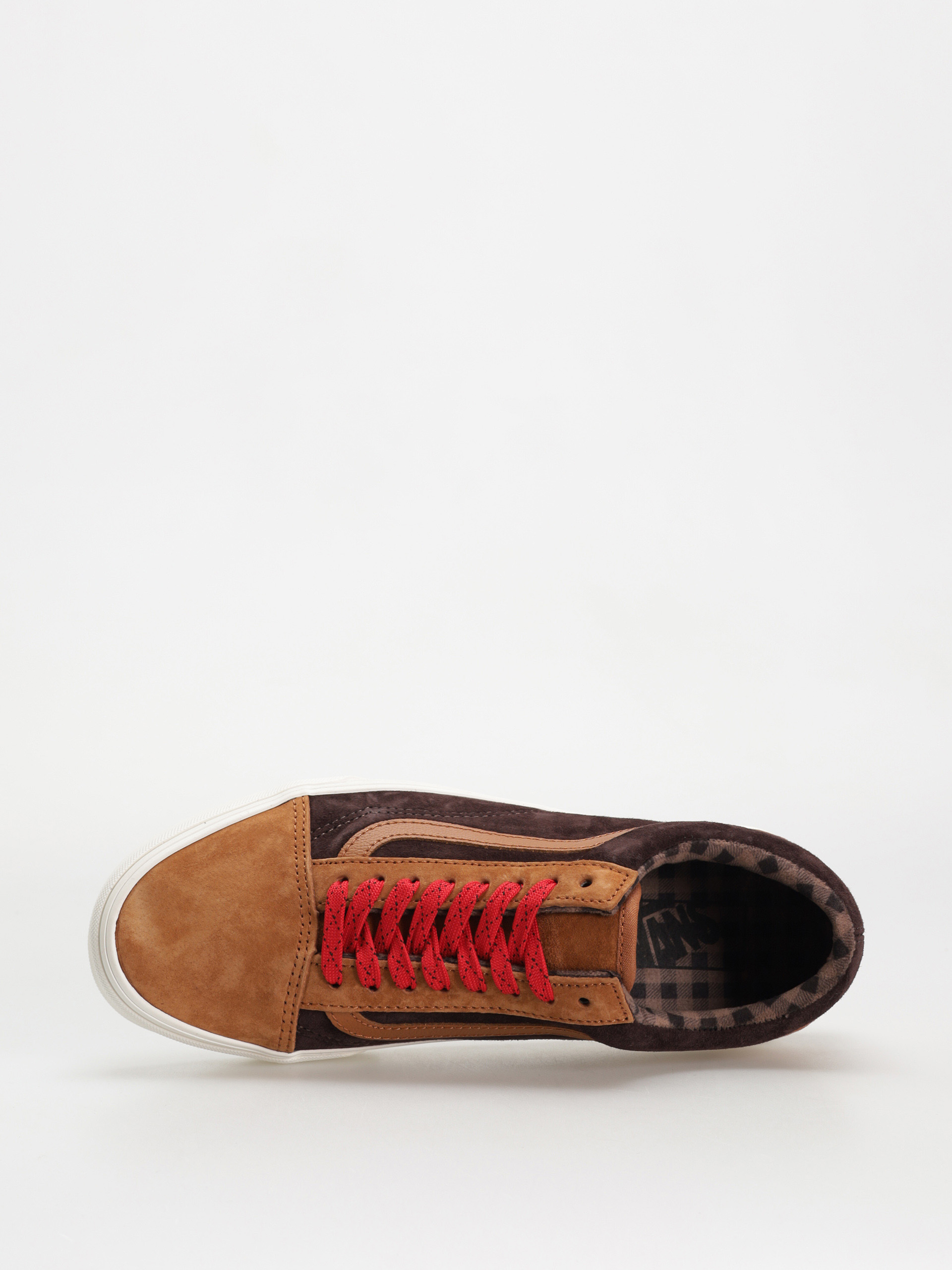 Vans Shoes Old Skool (pig suede plaid glazed ginger)