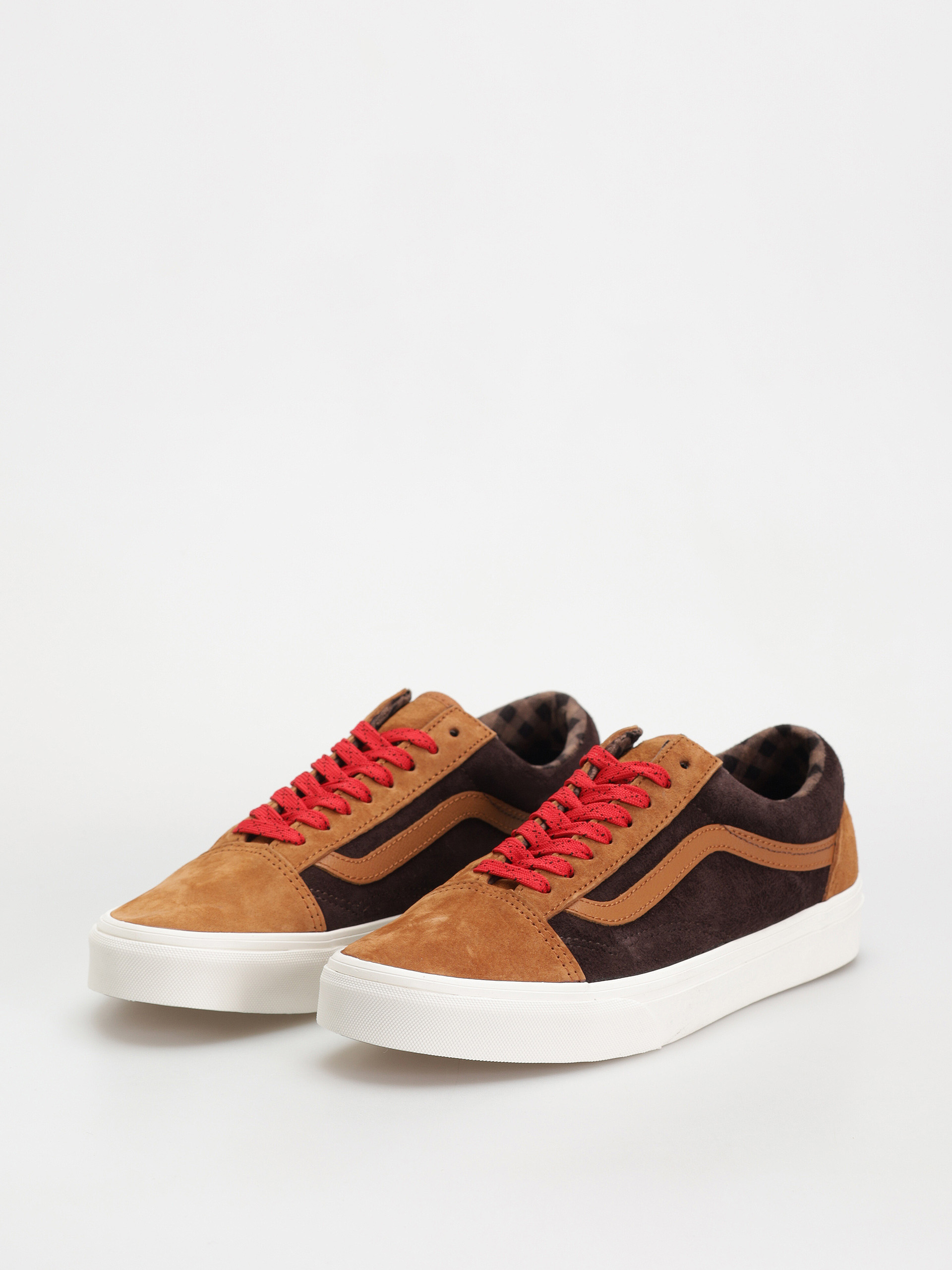 Vans Schuhe Old Skool (pig suede plaid glazed ginger)