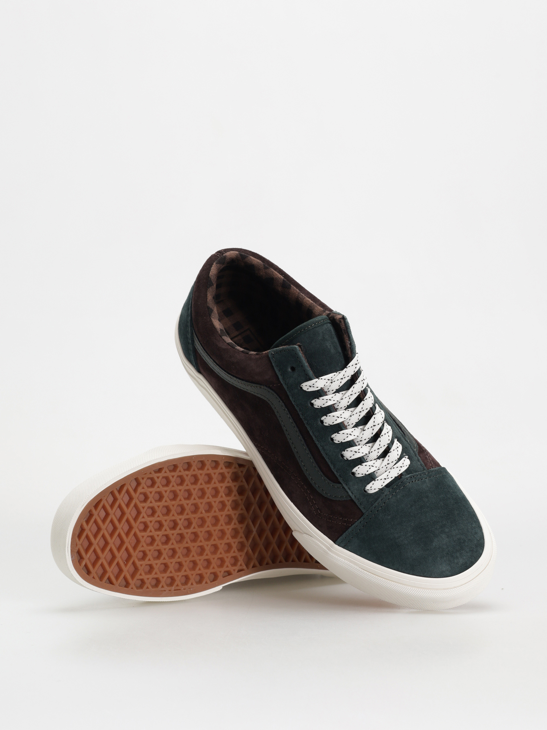 Vans Shoes Old Skool (pig suede plaid scarab)
