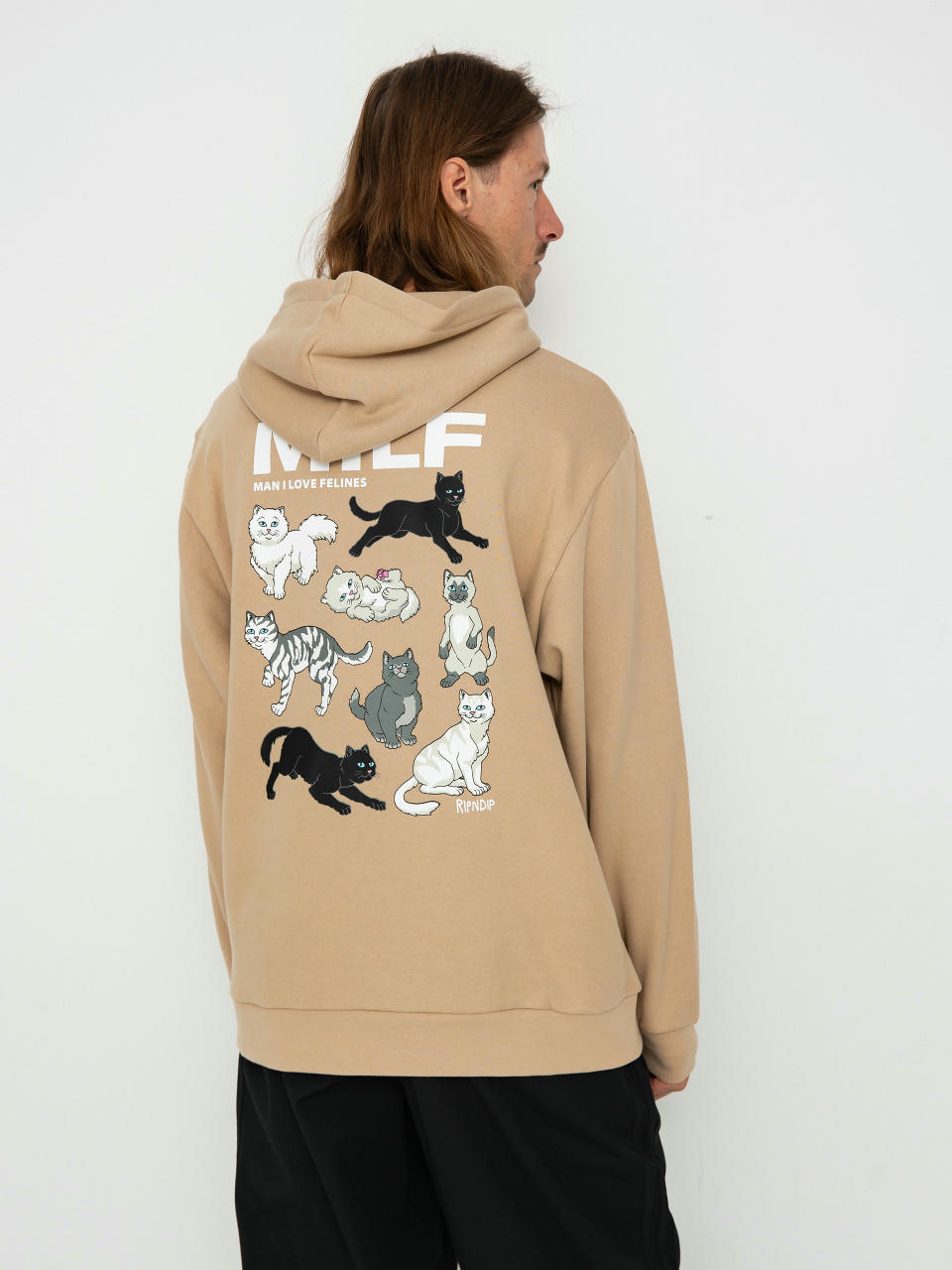 RipNDip Hoodie Man I Love Felines HD (almond)