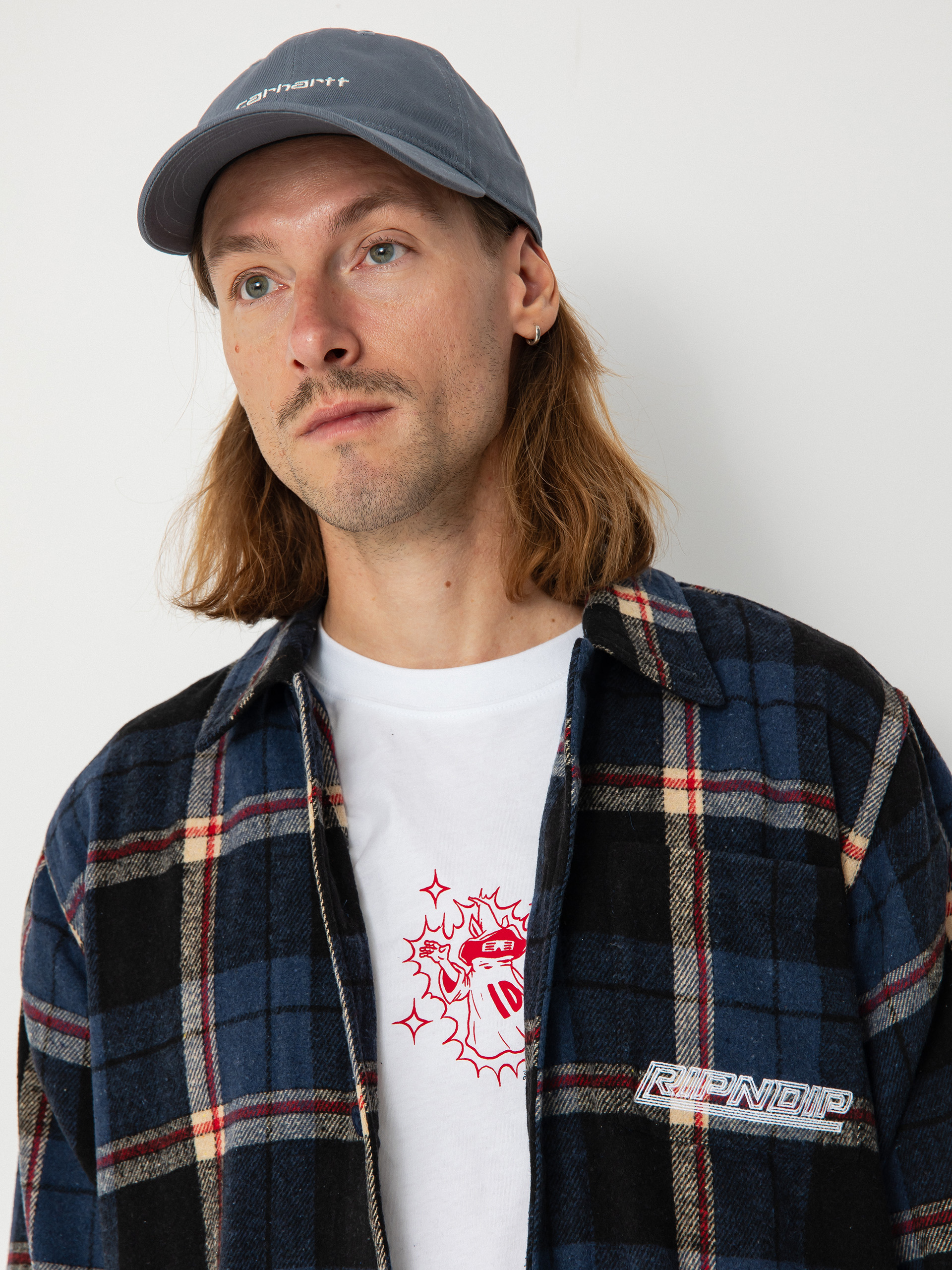 RipNDip Shirt Robo Button Up Flannel (navy)