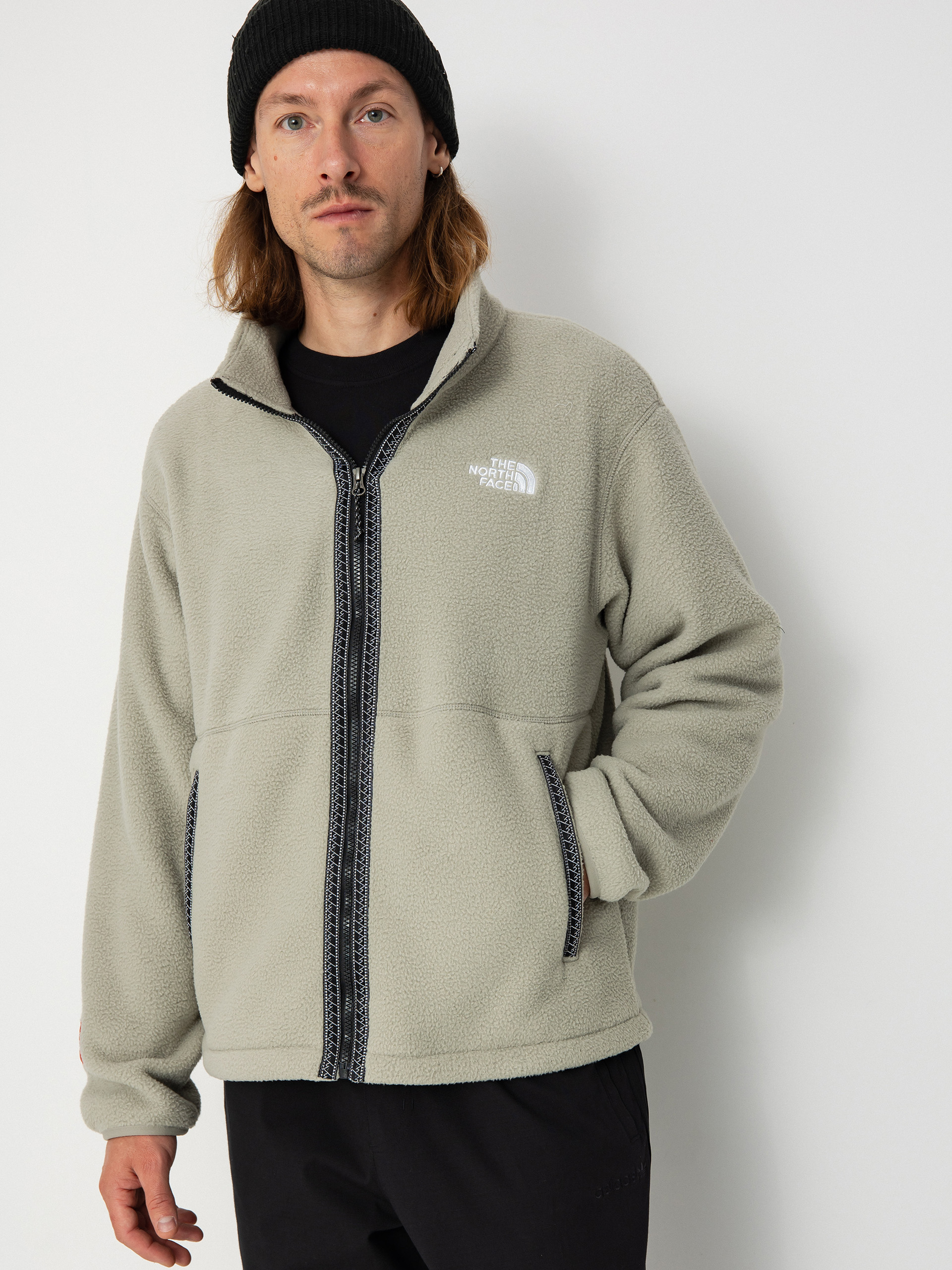 Grey fuzzy north face top