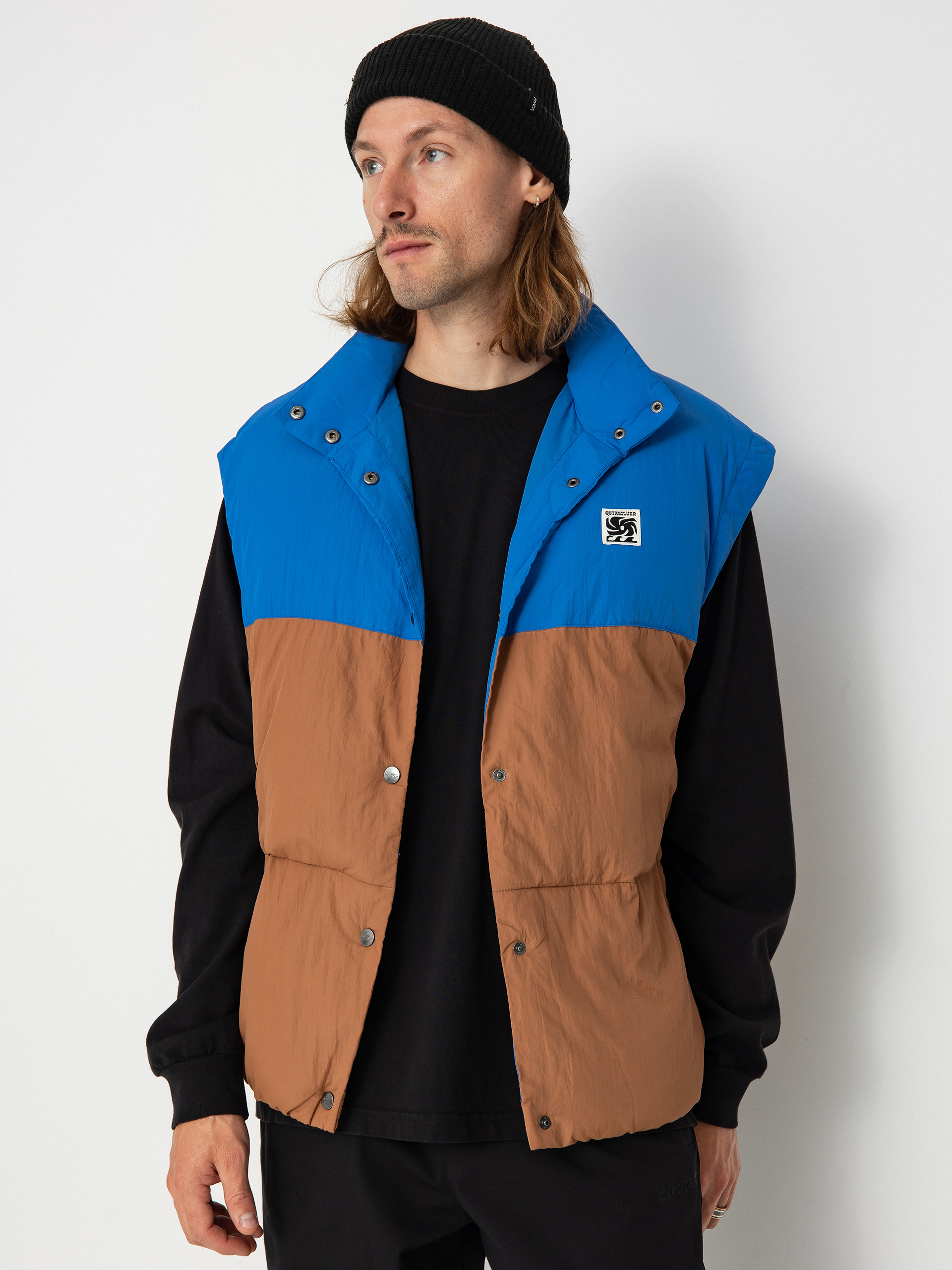 Quiksilver Vest Uni Sl Puff Wmn - brown, blue (nebulas blue)