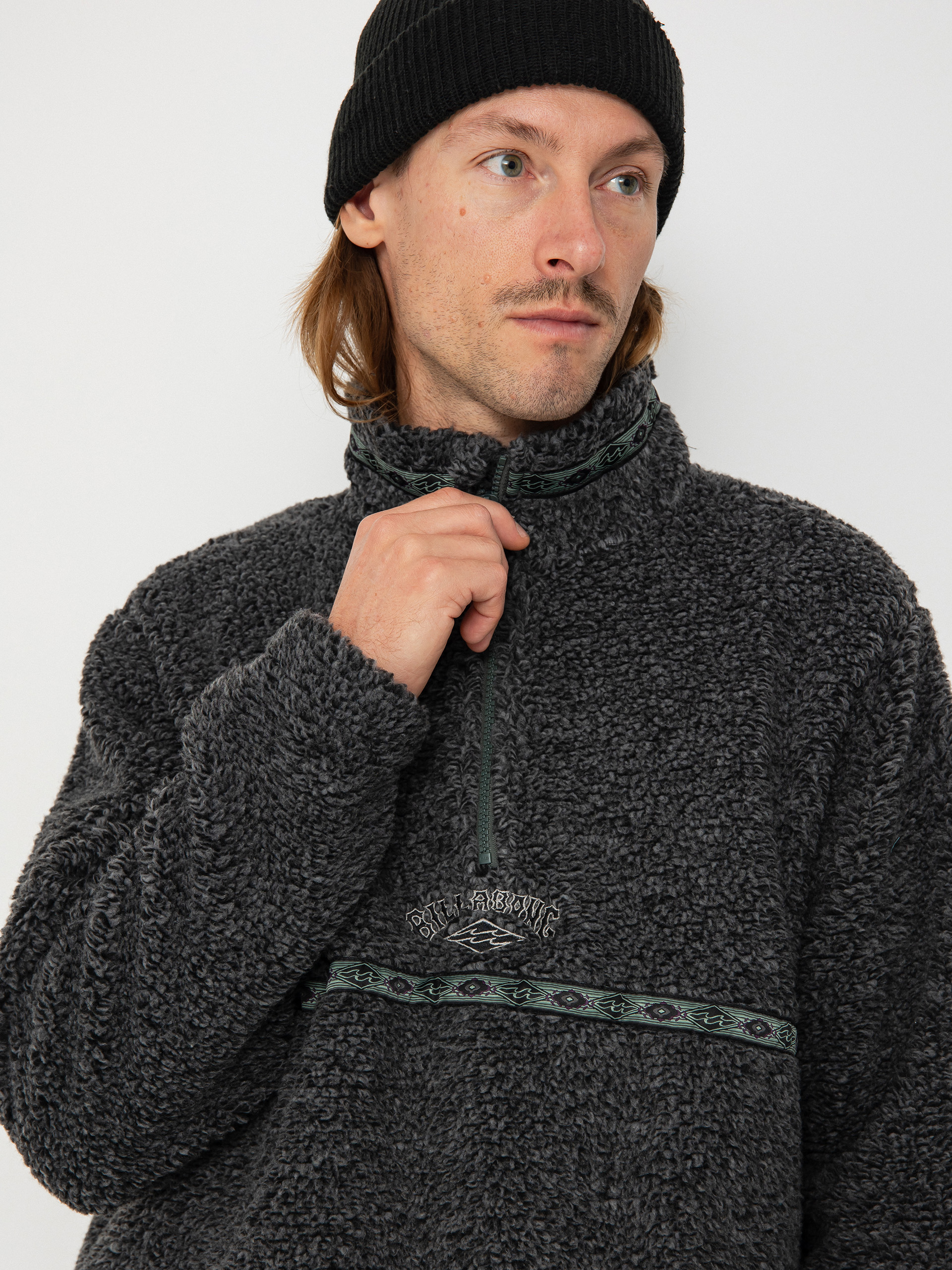 Mens Billabong Boundary Tombstone Fleece  (black heather)