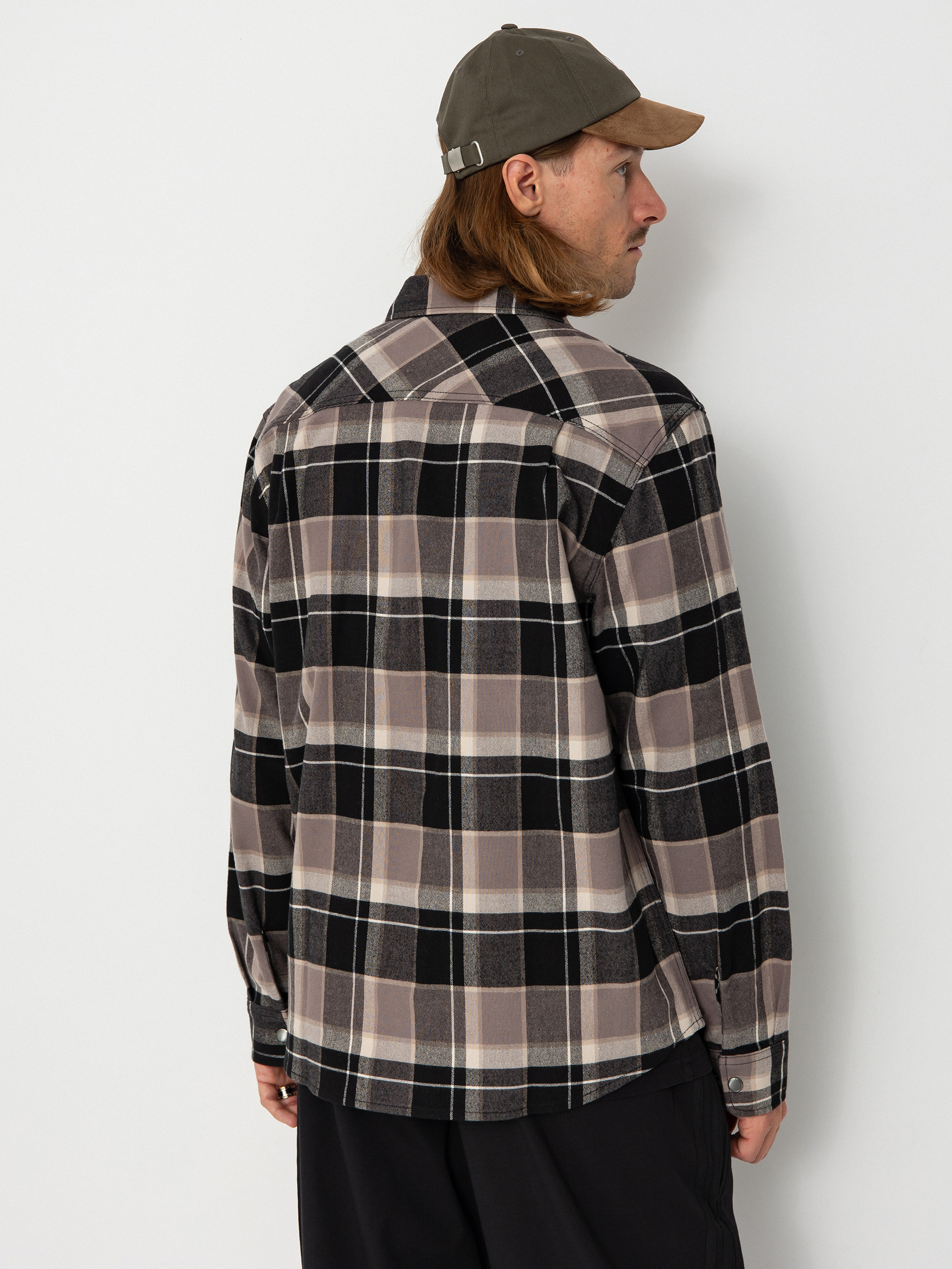 Brixton Shirt Builders Bowery Str Wr Ls (black/charcoal/beige)