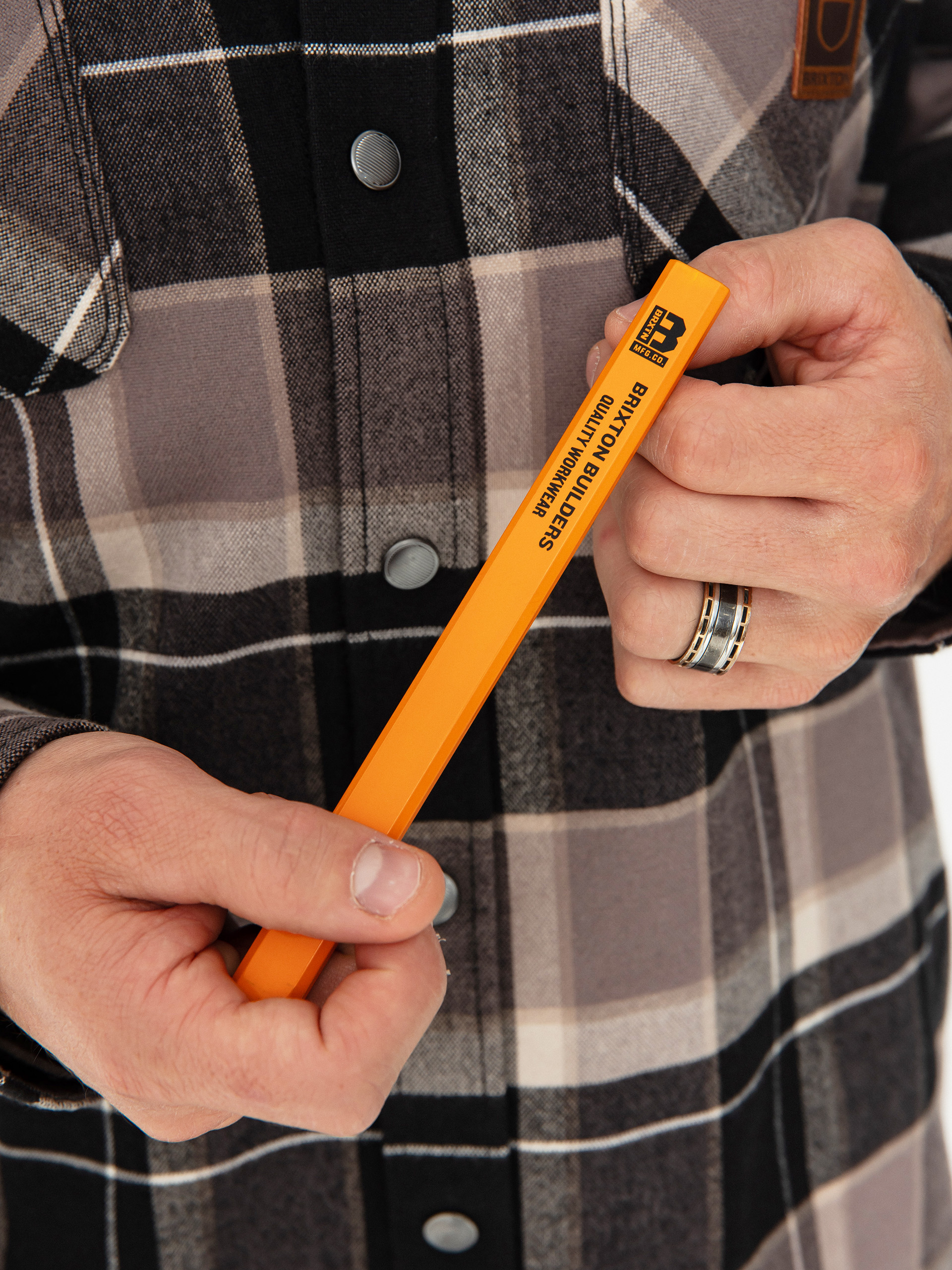 Brixton Shirt Builders Bowery Str Wr Ls (black/charcoal/beige)