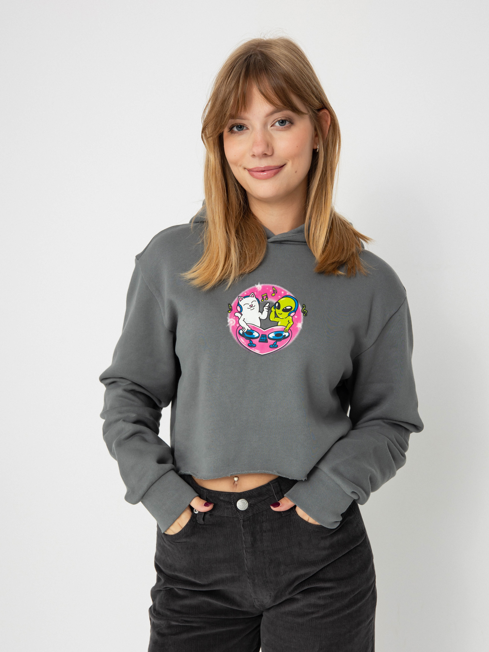 RipNDip Hoodie Love Is Ripndip Cropped HD (charcoal)