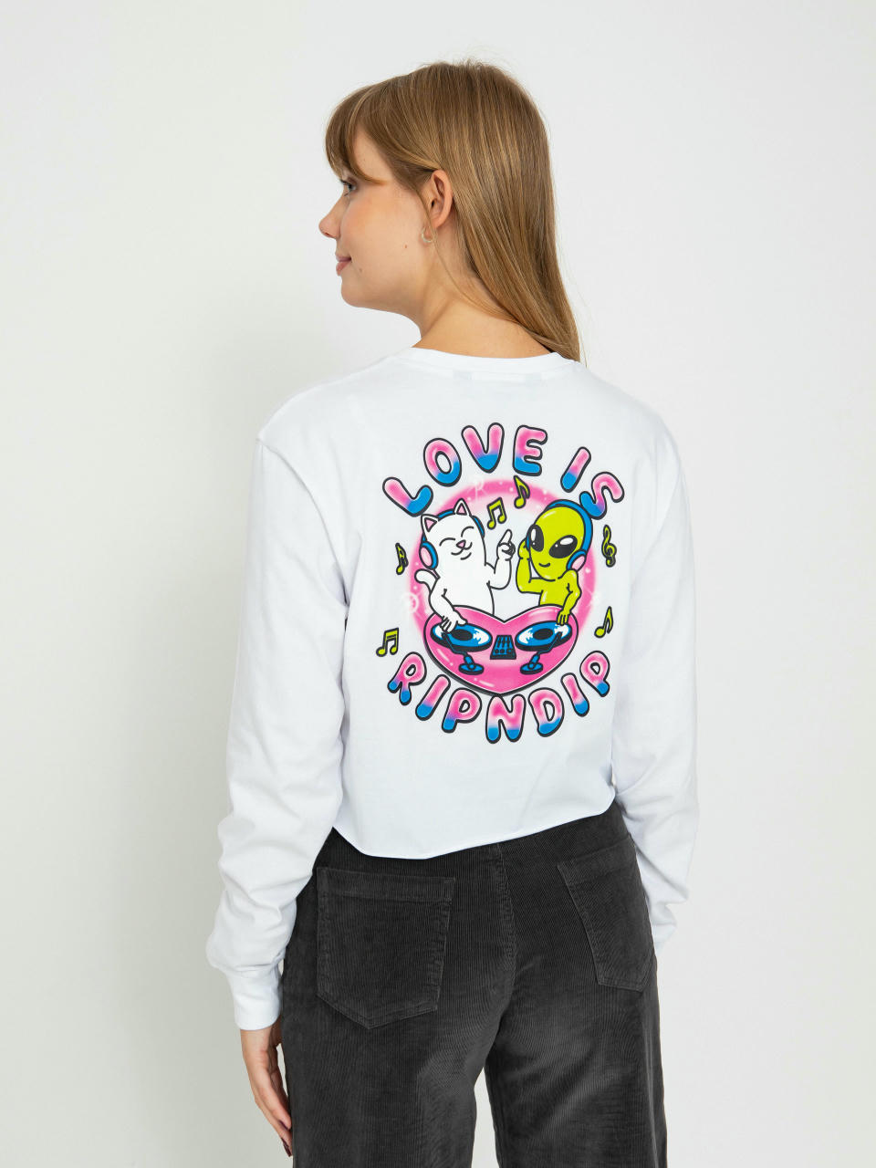 RipNDip Longsleeve Love Is Ripndip Cropped (white)