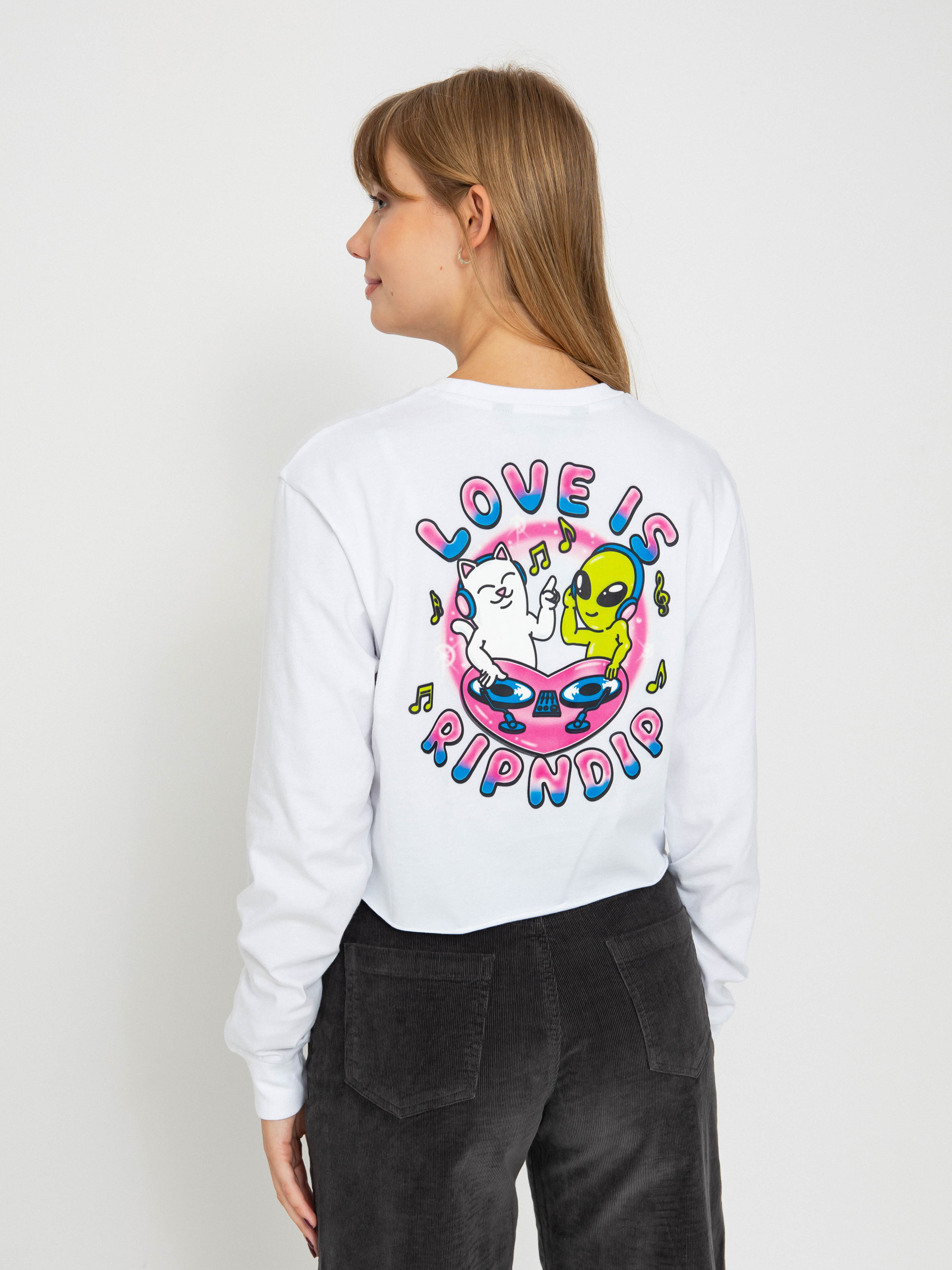 RipNDip Longsleeve Love Is Ripndip Cropped (white)