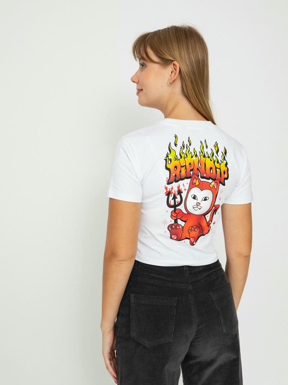 RipNDip Scary Cute Cropped Baby T-Shirt (white)