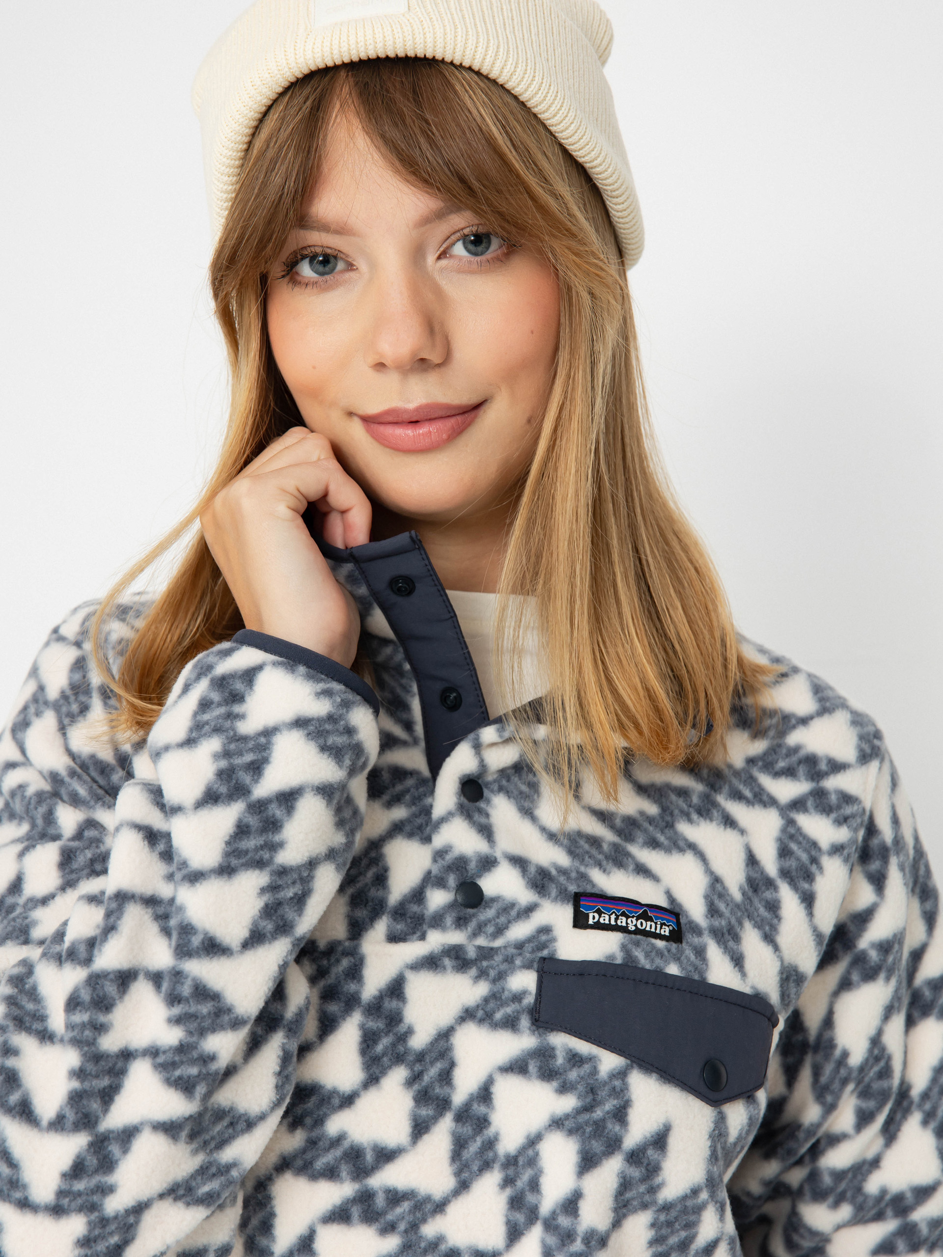 Womens Patagonia Fleece  LW Synch Snap T (synched flight small natural)