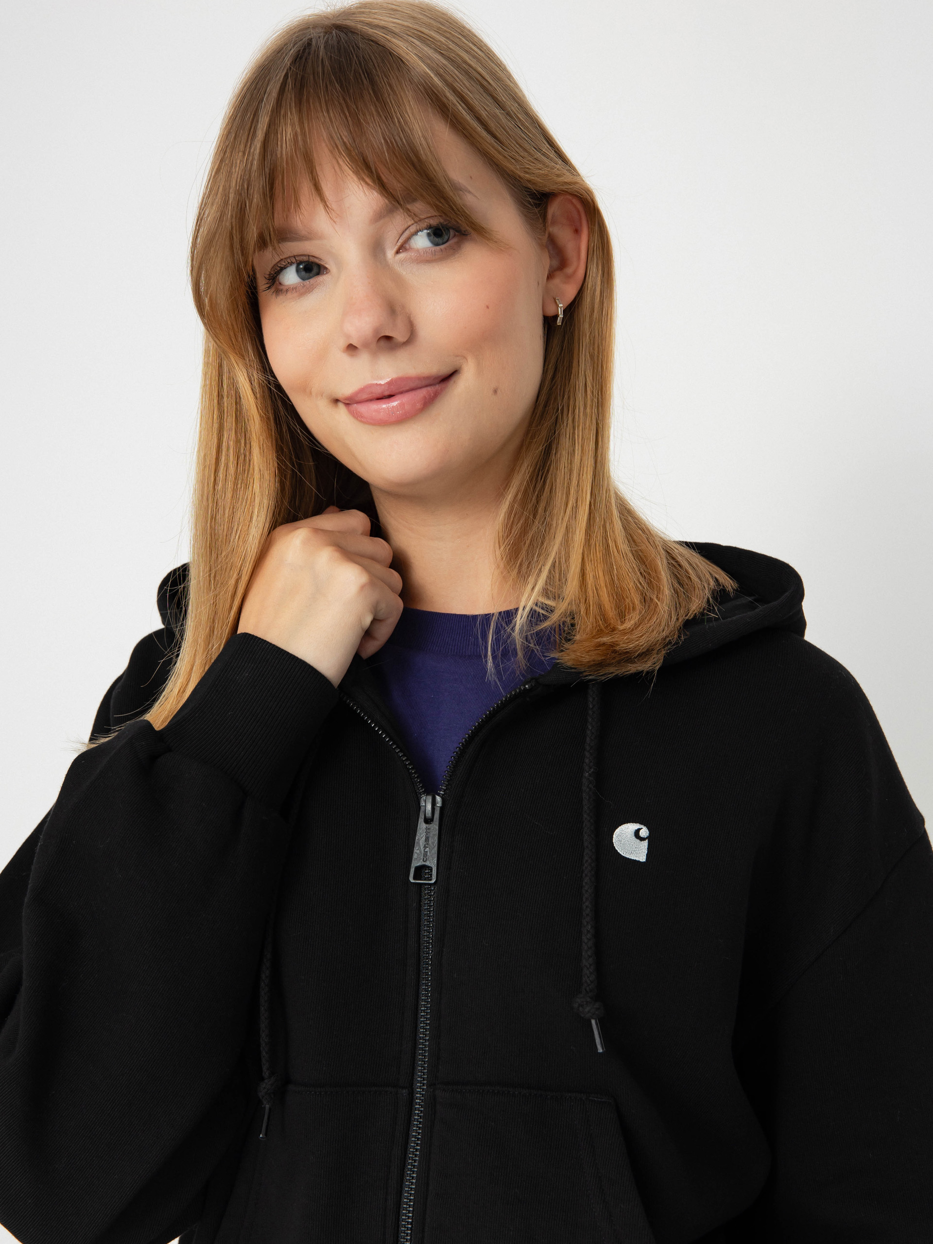 Carhartt WIP Hoodie Casey ZHD Wmn - black (black/silver)