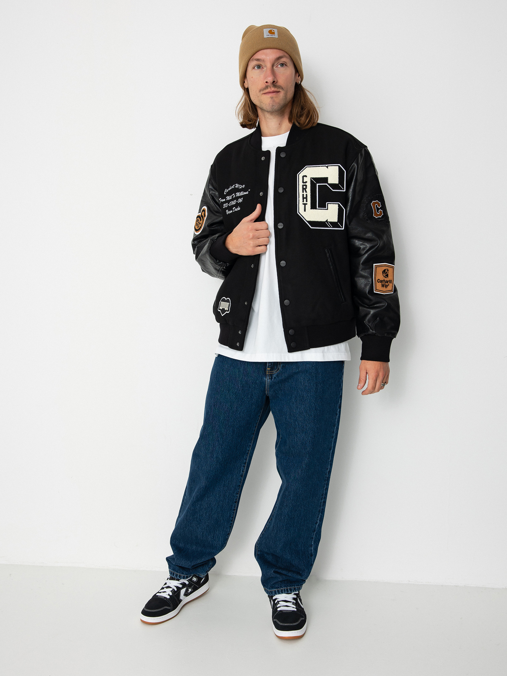 Carhartt WIP Jacke Brown Ducks Bomber - Schwarz (black/black)