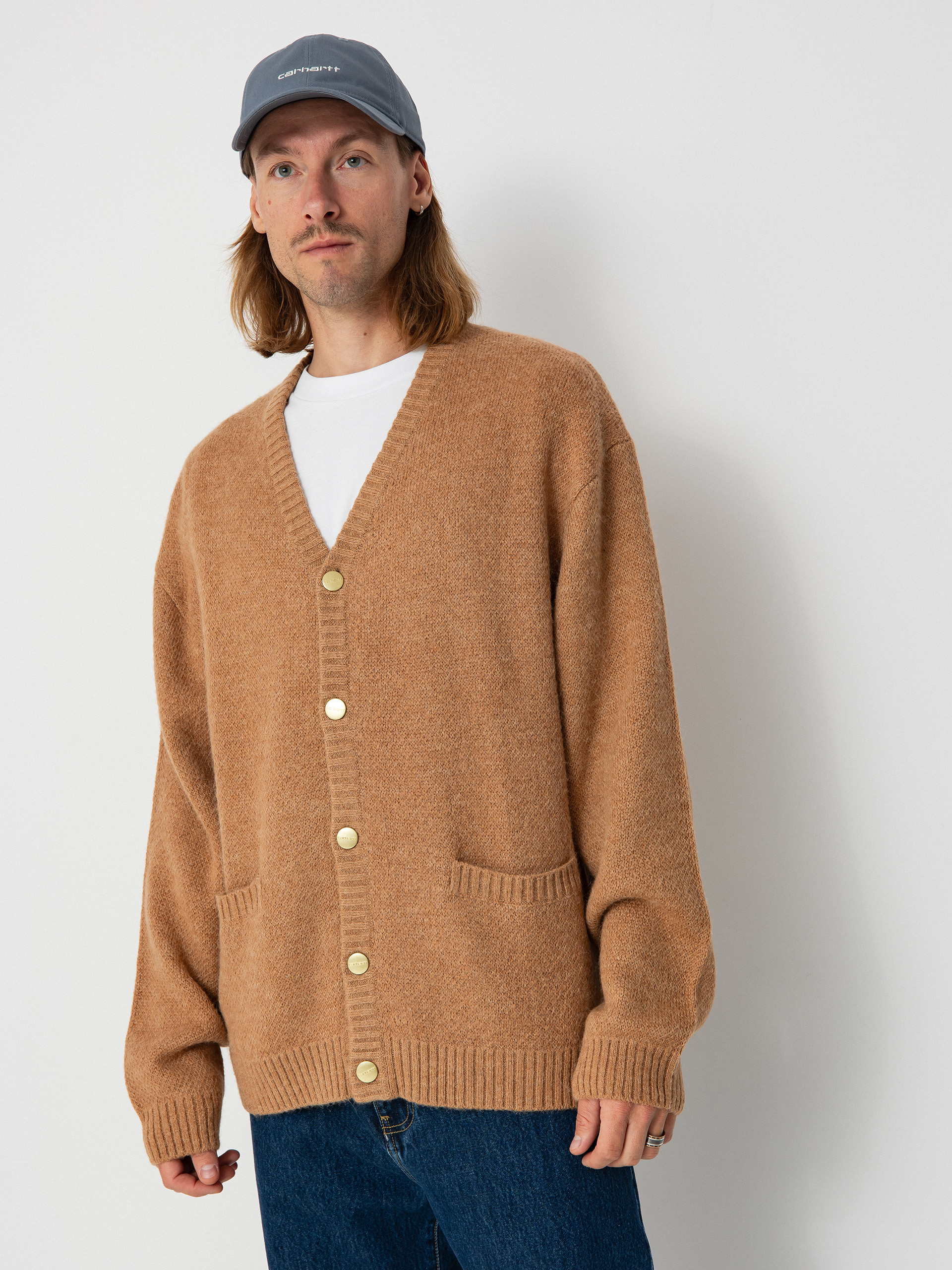 Carhartt WIP Sweater Merton Cardigan - brown (peanut)