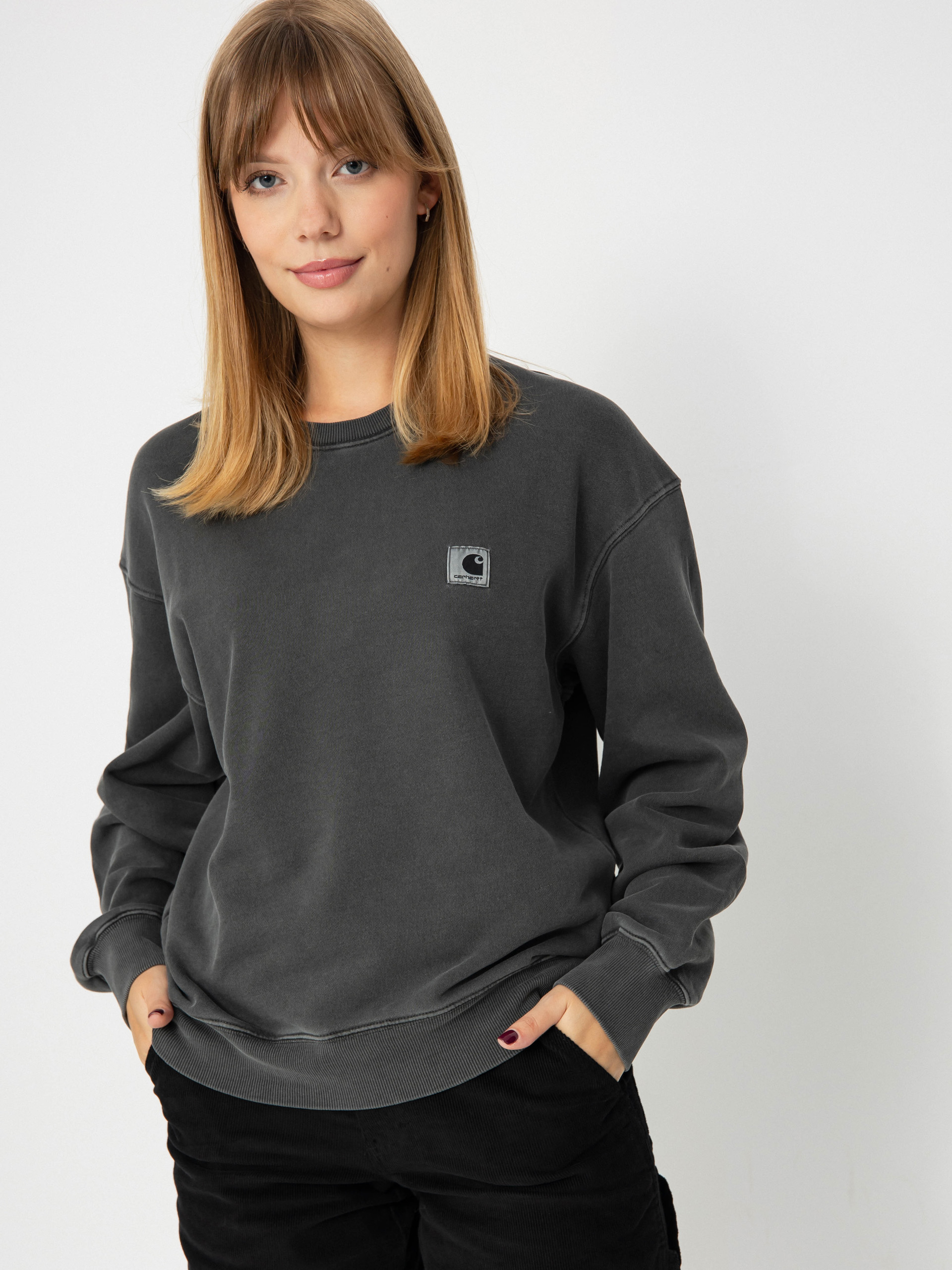 Carhartt WIP Sweatshirt Nelson Wmn black, grey (graphite) - Main Image