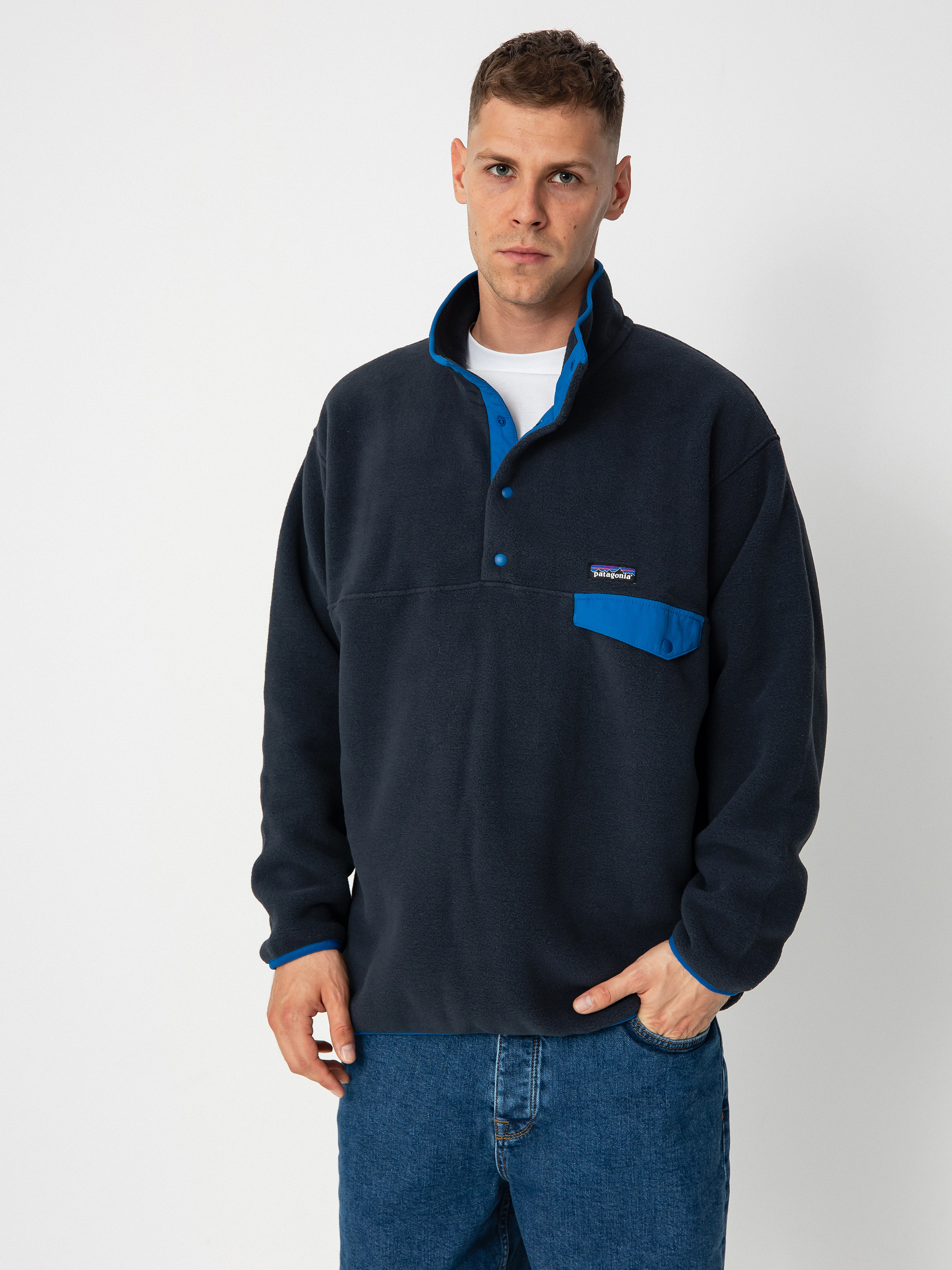 Herren Patagonia Fleece Jacke Synch Snap T (pitch blue)