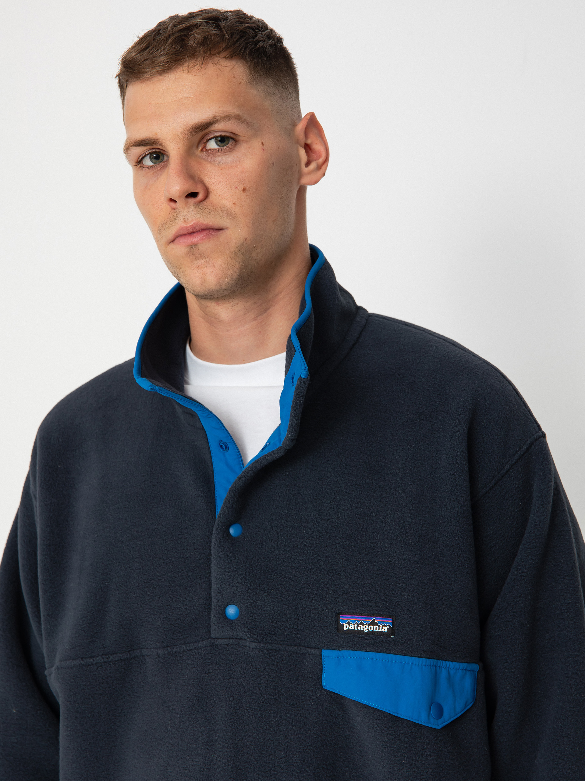 Herren Patagonia Fleece Jacke Synch Snap T (pitch blue)