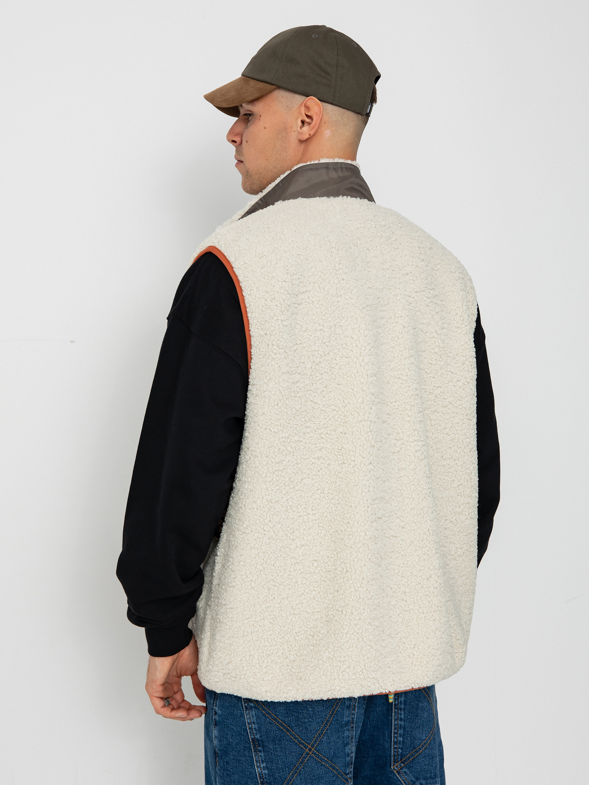Vans Trevor Sherpa Fz Vest Fleece  (oatmeal/bungee cord)