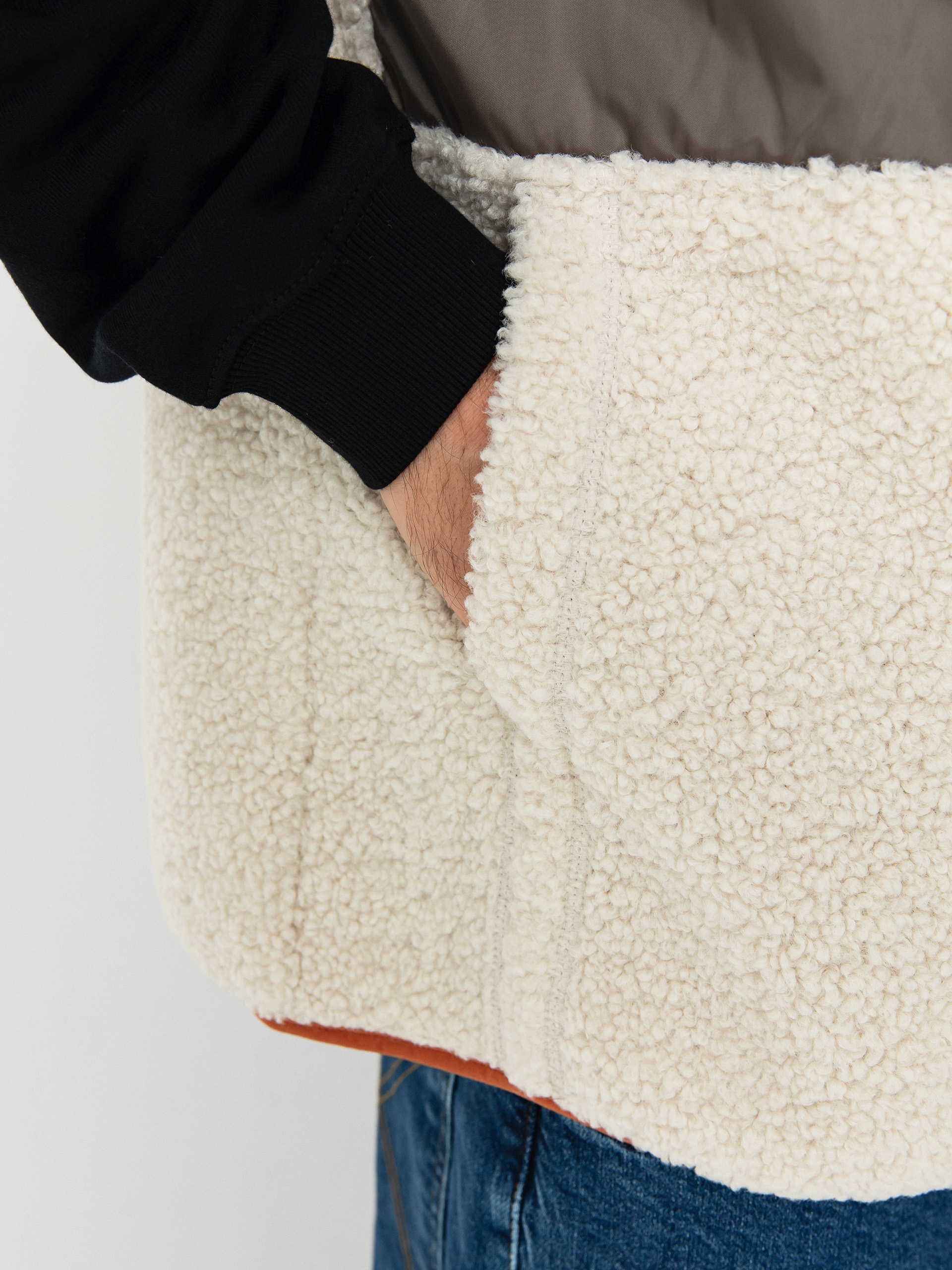 Vans Trevor Sherpa Fz Vest Fleece  (oatmeal/bungee cord)