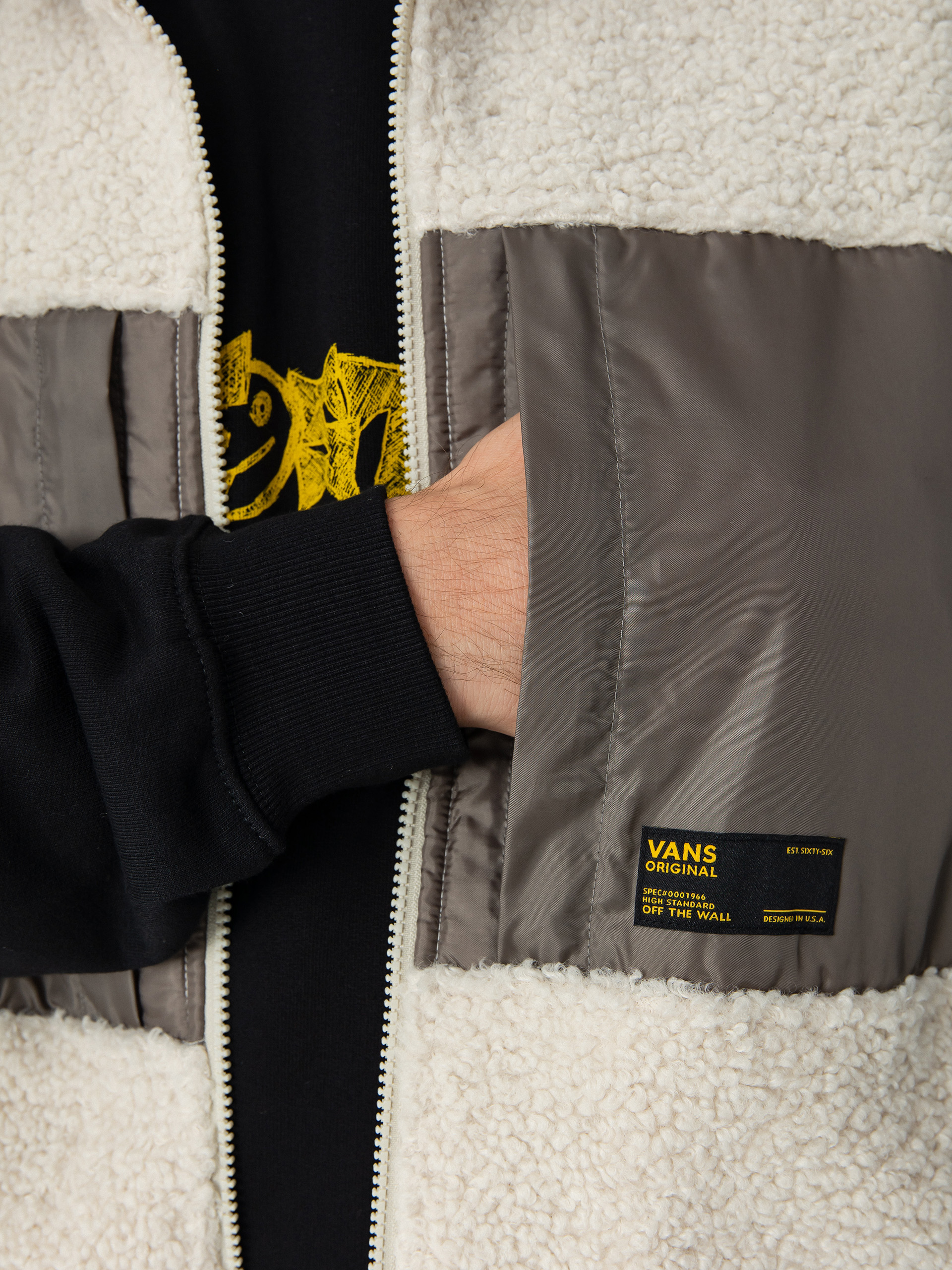 Vans Trevor Sherpa Fz Vest Fleece  (oatmeal/bungee cord)