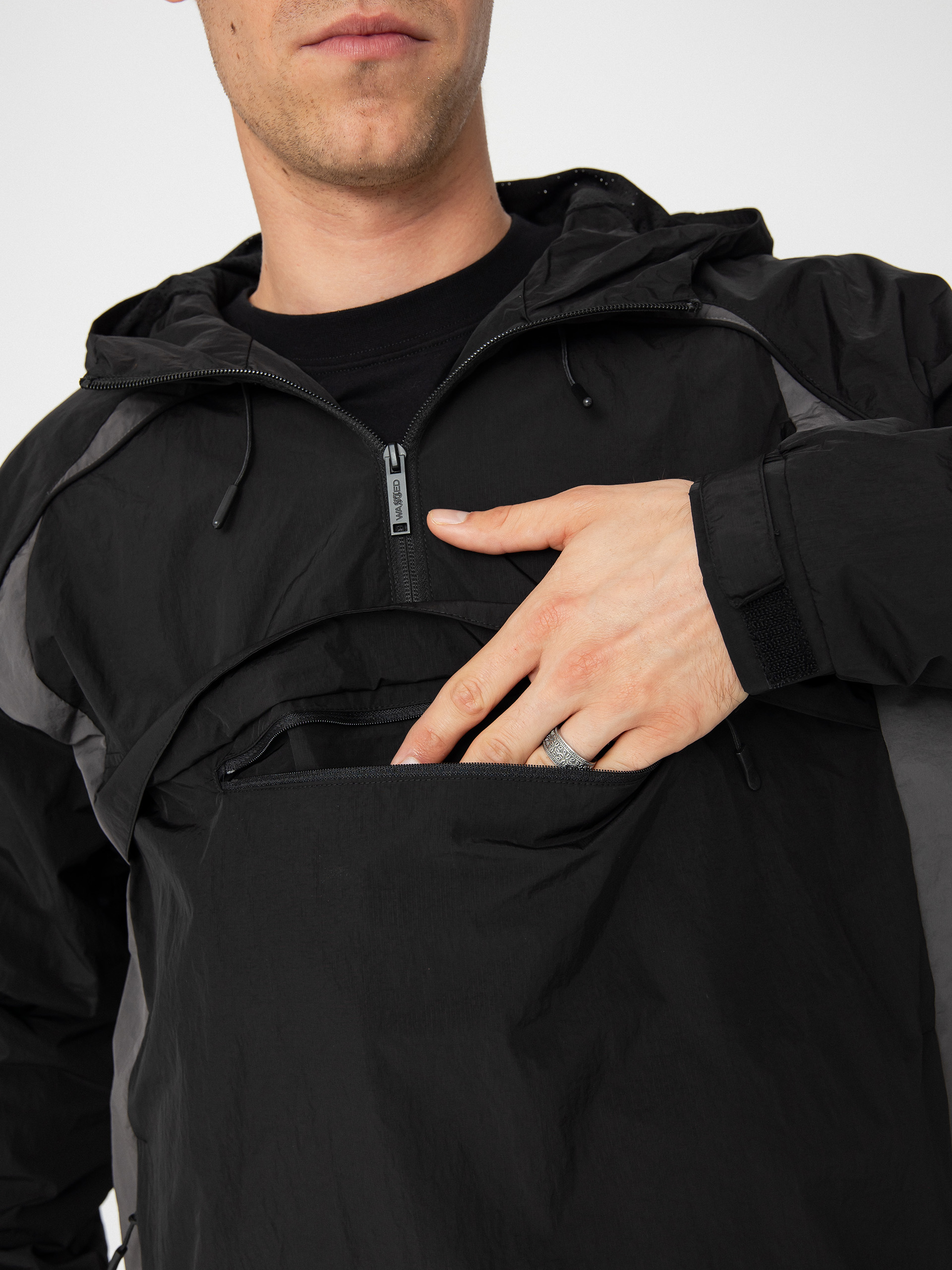 Wasted Paris Jacket Arena Windbreaker - black, grey (black/charcoal)