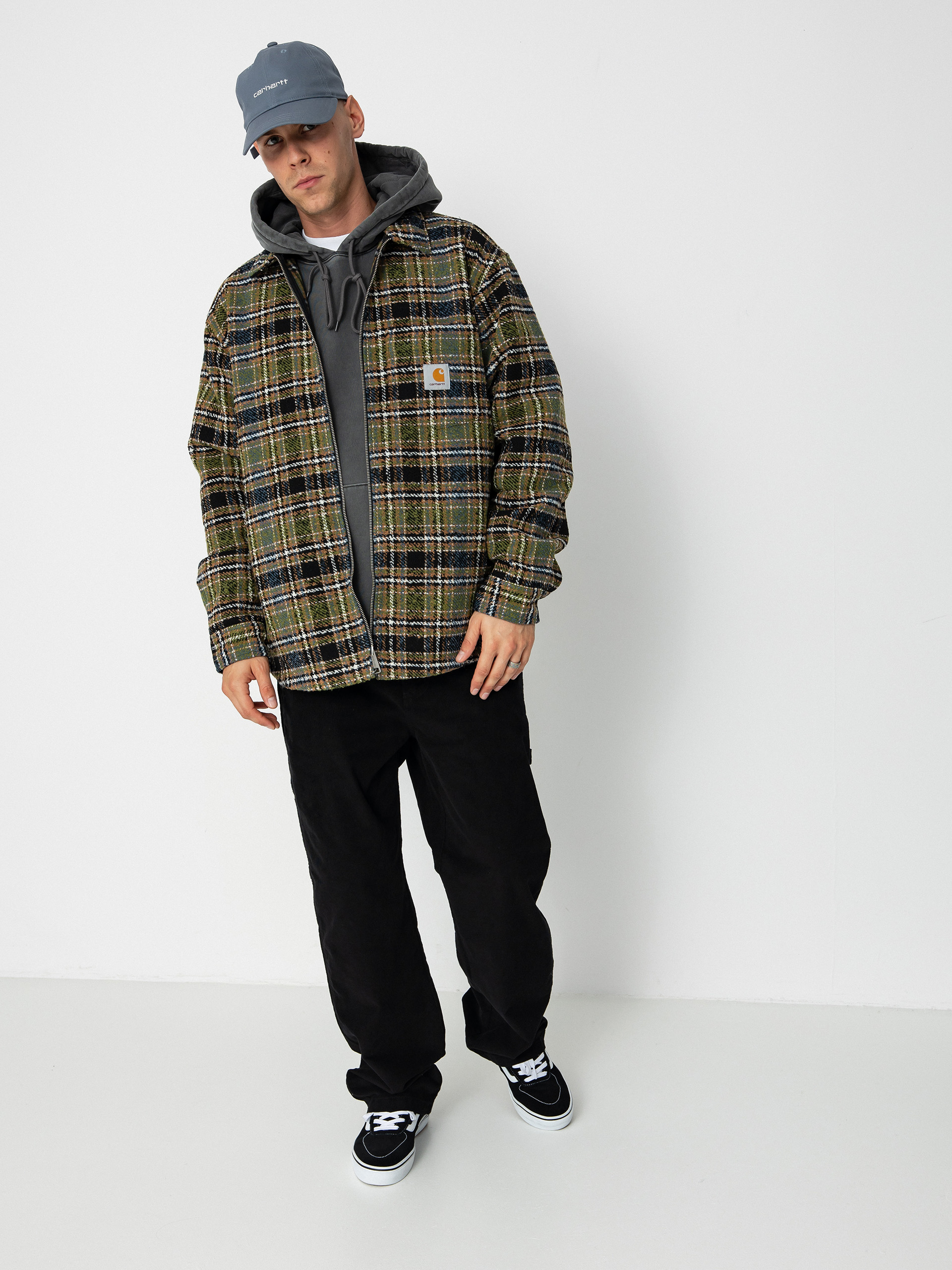 Carhartt WIP Jacke Stroy - Braun, Grün (stroy check/black)