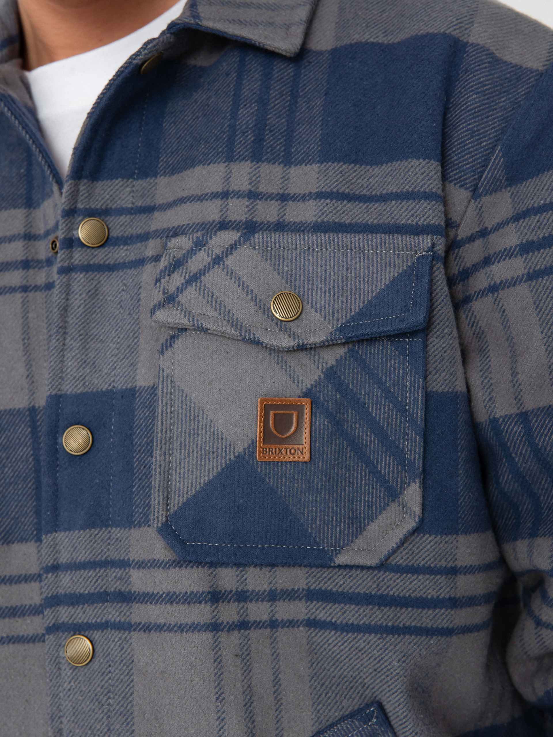 Brixton Jacket Durham Lined (washed navy/beige plaid)