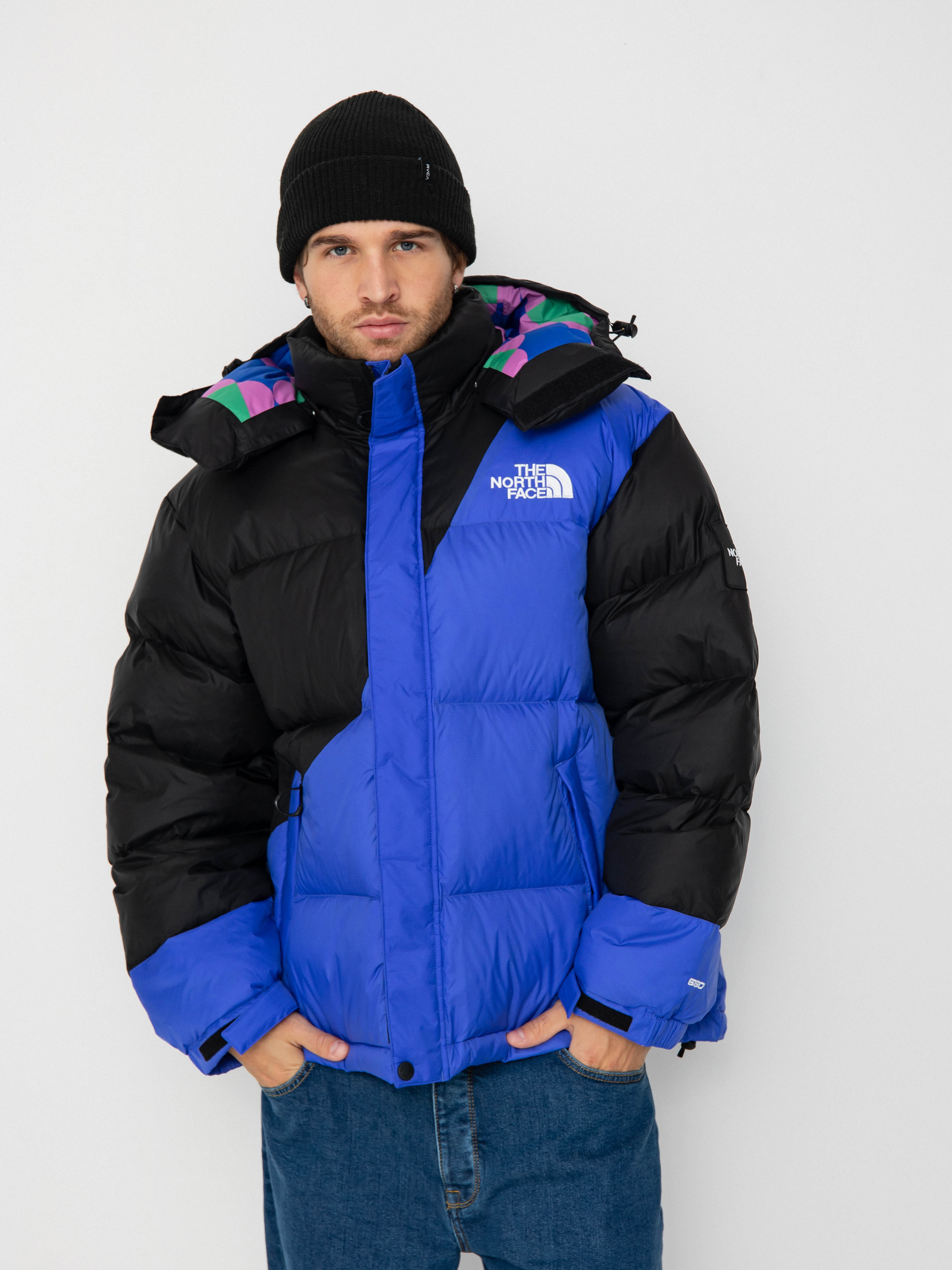 The North Face X Yinka Ilori Down Puffer Jacket blue tnf black solar blue