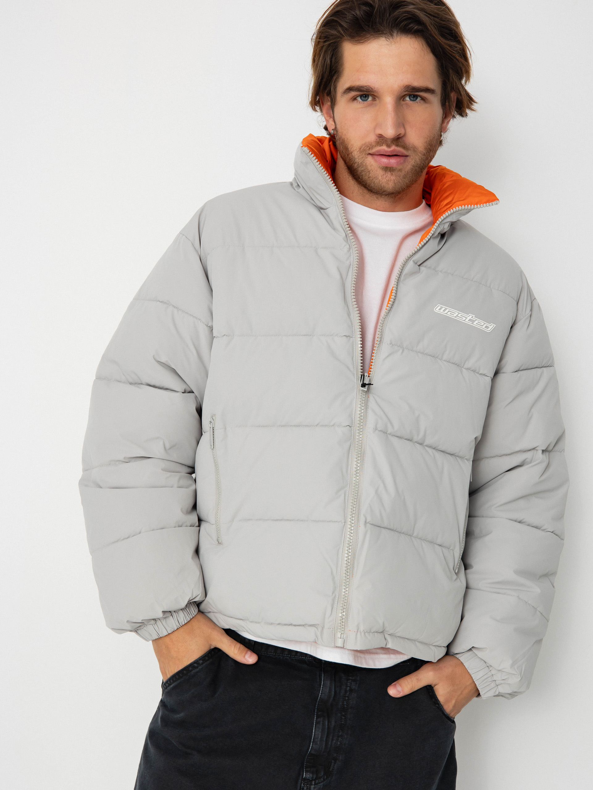 Wasted Paris Pulse Puffer Jacket grey, orange (silver)
