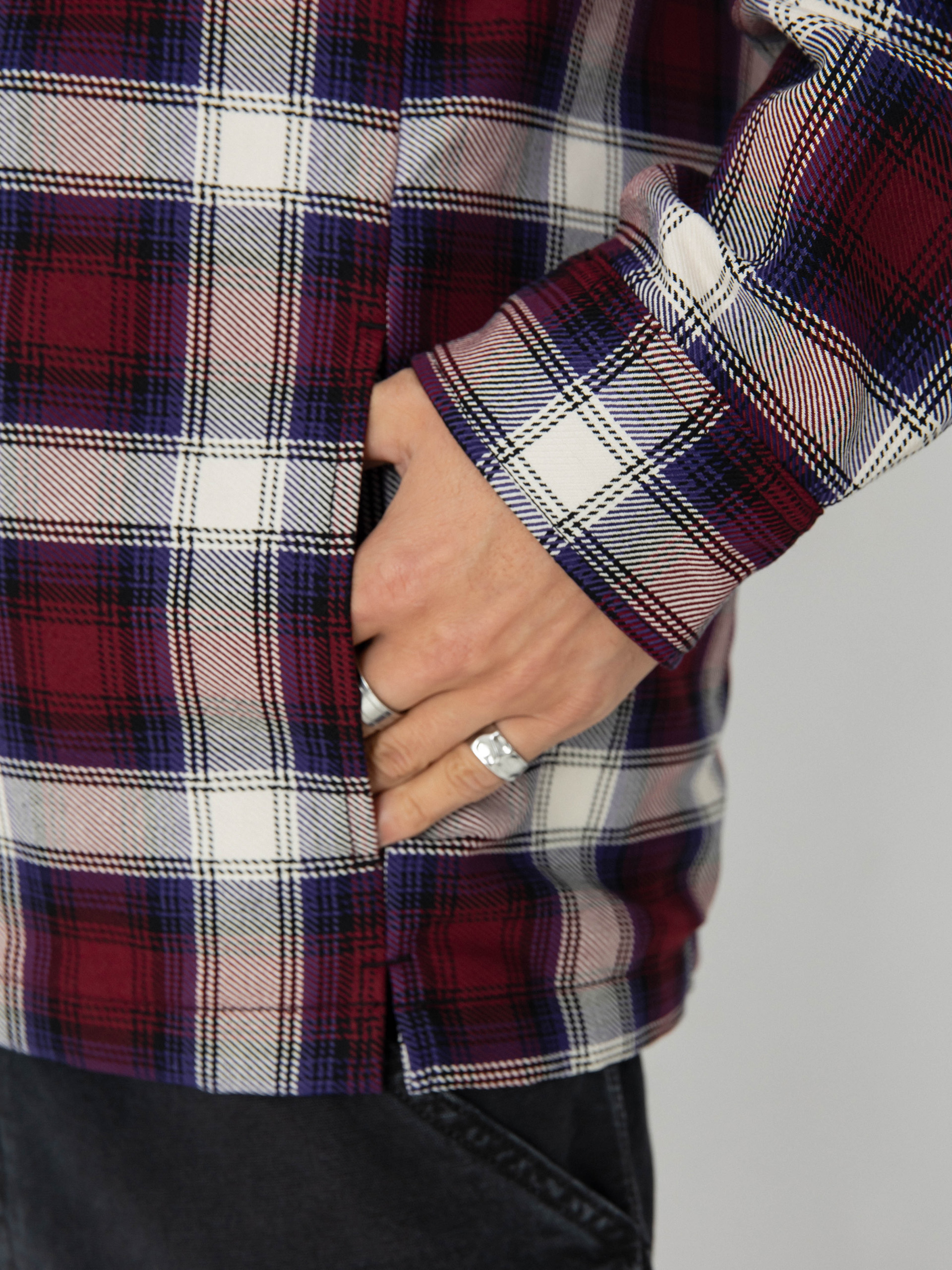 Carhartt WIP Jacket Monahan - burgundy (monahan check/malbec)